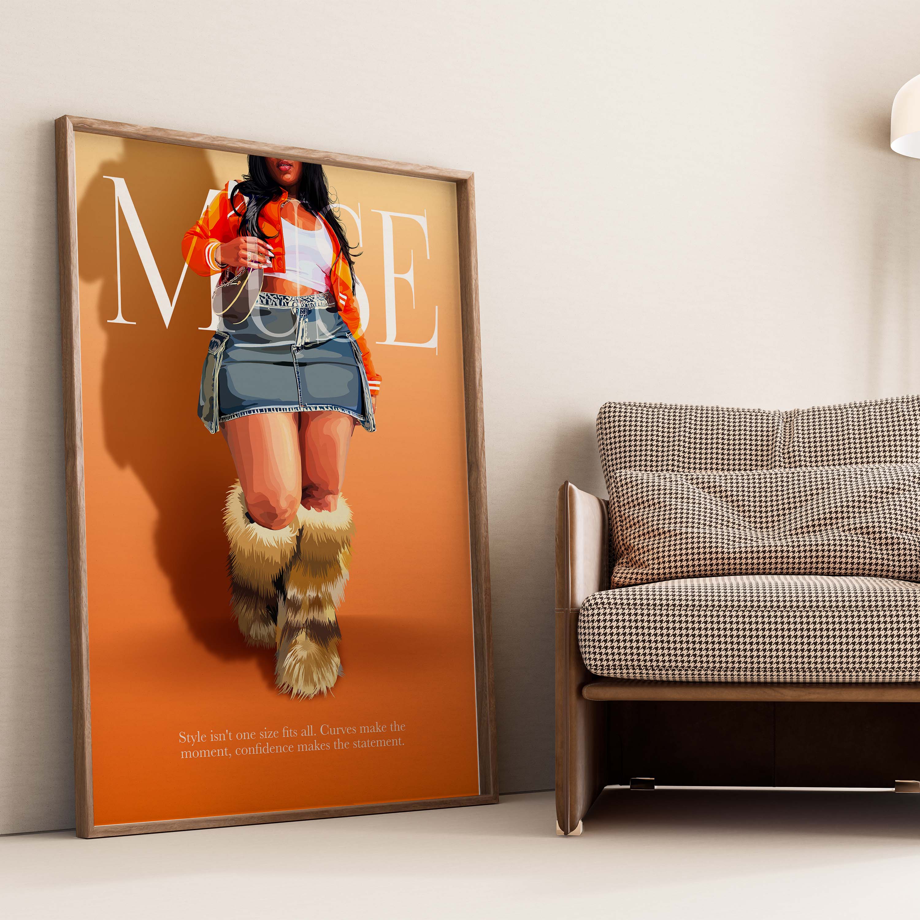 Vogue Moment-wall art print featuring decorative artistic design suitable for living rooms, offices, and schools by SmardArt. Elevate your space with Black wall art that speaks to culture, identity, and creativity. At Smard, we celebrate artistry made with melanin, bringing powerful and inspiring designs to life.