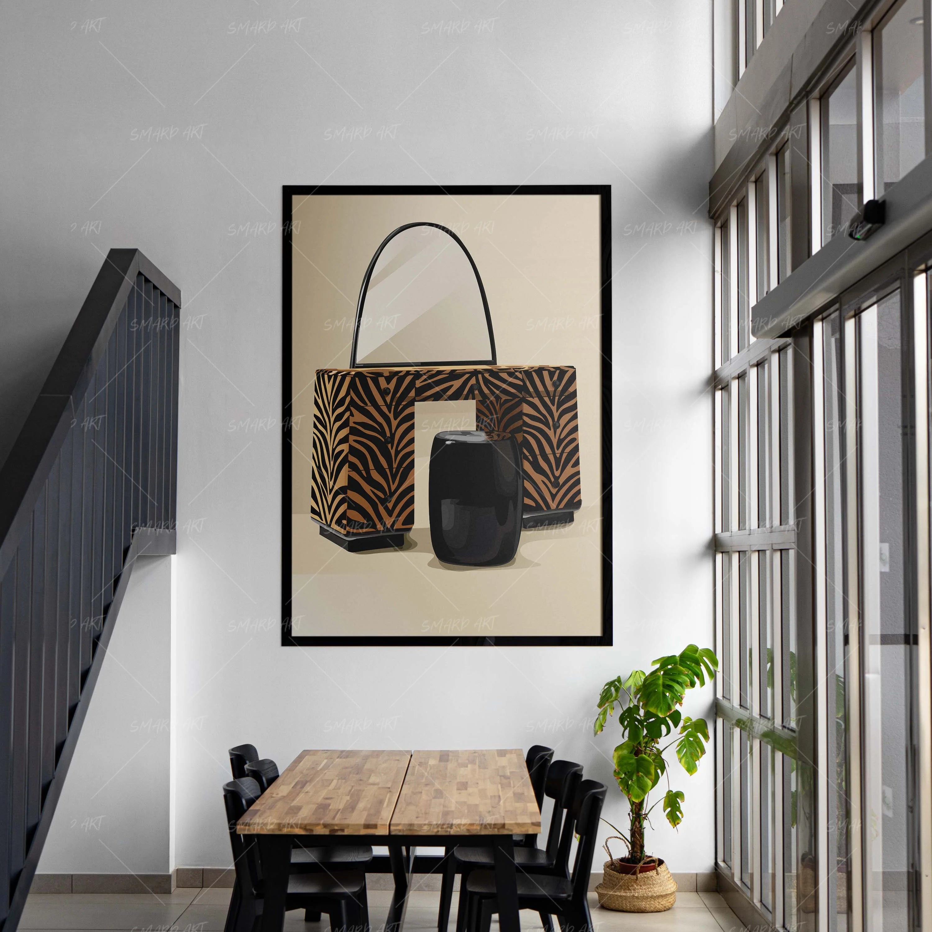 African Vanity-wall art print featuring decorative artistic design suitable for living rooms, offices, and schools by SmardArt. Elevate your space with Black wall art that speaks to culture, identity, and creativity. At Smard, we celebrate artistry made with melanin, bringing powerful and inspiring designs to life.
