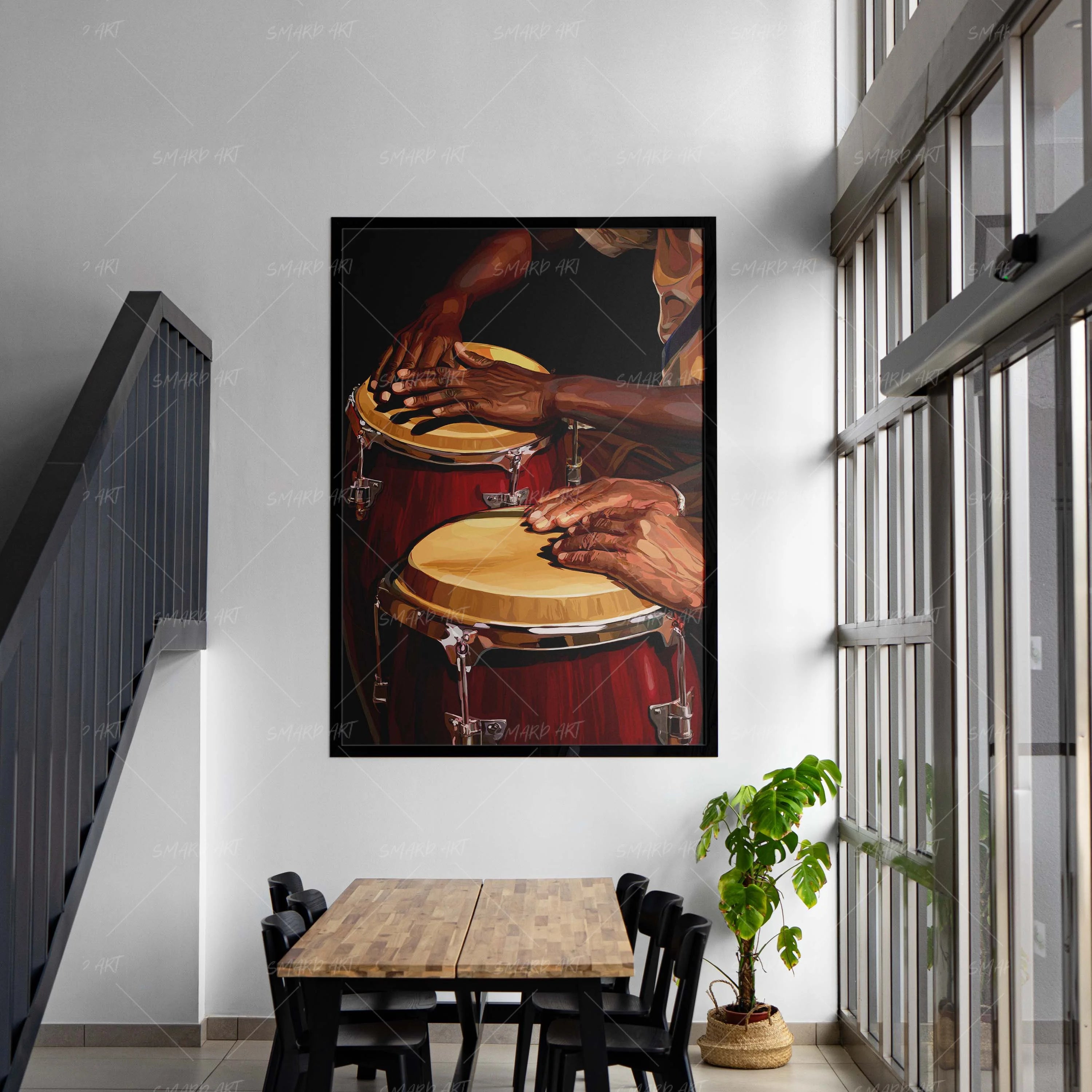Hands Of Rythm-wall art print featuring decorative artistic design suitable for living rooms, offices, and schools by SmardArt. Elevate your space with Black wall art that speaks to culture, identity, and creativity. At Smard, we celebrate artistry made with melanin, bringing powerful and inspiring designs to life.
