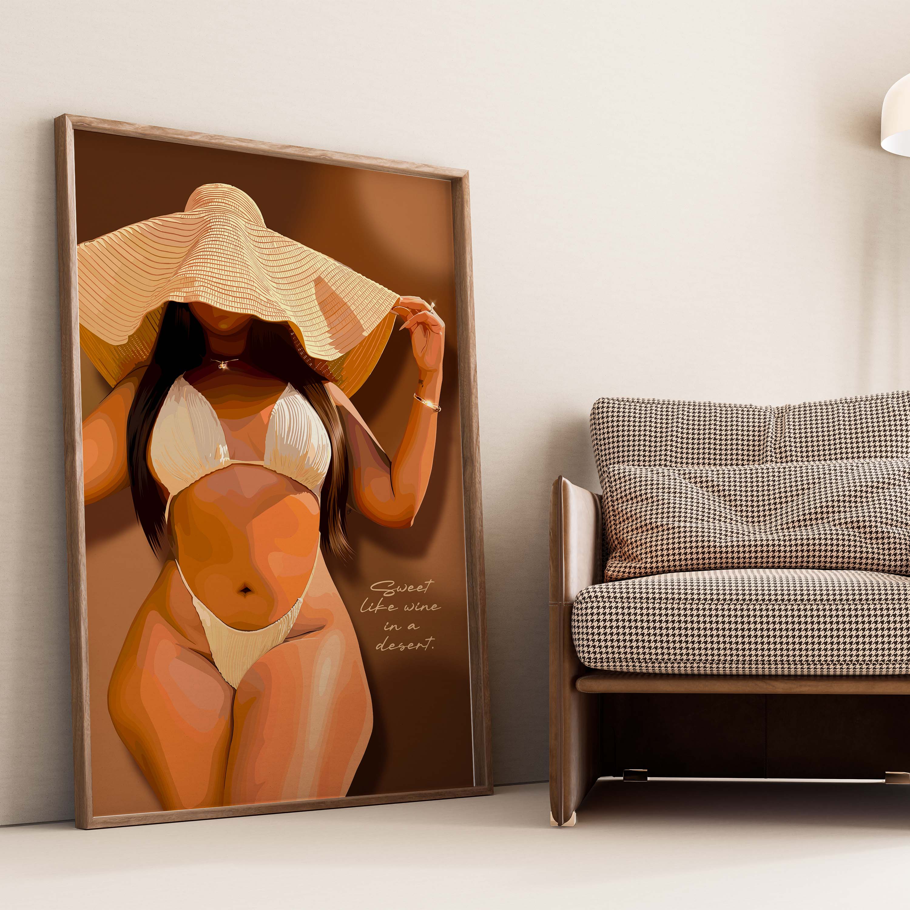 Sweet Like Desert Wine-wall art print featuring decorative artistic design suitable for living rooms, offices, and schools by SmardArt. Elevate your space with Black wall art that speaks to culture, identity, and creativity. At Smard, we celebrate artistry made with melanin, bringing powerful and inspiring designs to life.