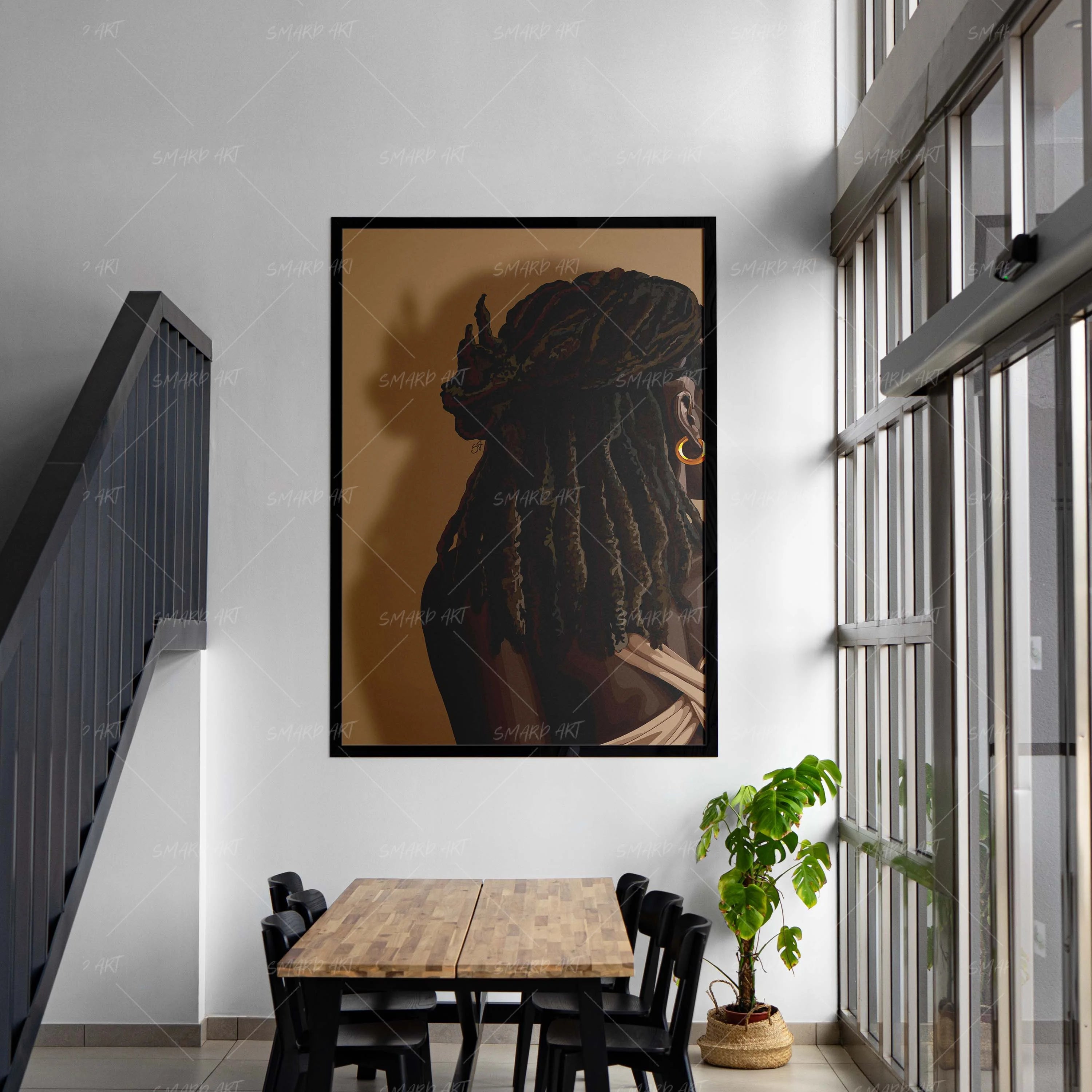 Loc Life-wall art print featuring decorative artistic design suitable for living rooms, offices, and schools by SmardArt. Elevate your space with Black wall art that speaks to culture, identity, and creativity. At Smard, we celebrate artistry made with melanin, bringing powerful and inspiring designs to life.