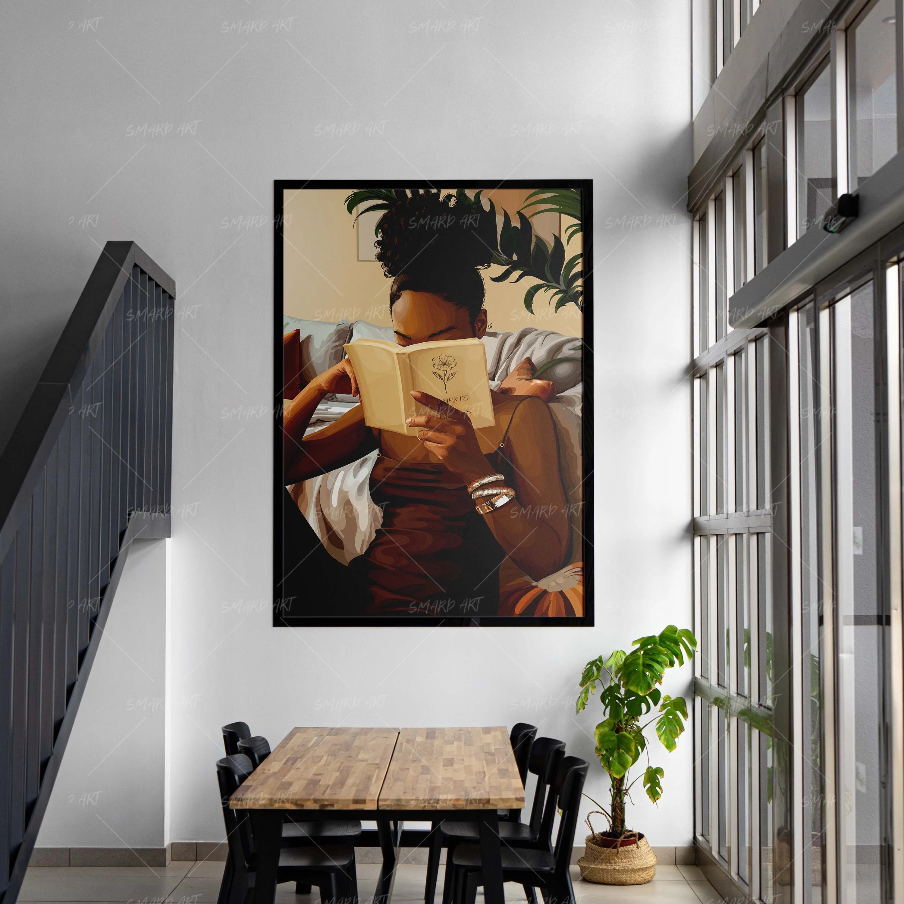 Moments Of Stillness-wall art print featuring decorative artistic design suitable for living rooms, offices, and schools by SmardArt. Elevate your space with Black wall art that speaks to culture, identity, and creativity. At Smard, we celebrate artistry made with melanin, bringing powerful and inspiring designs to life.