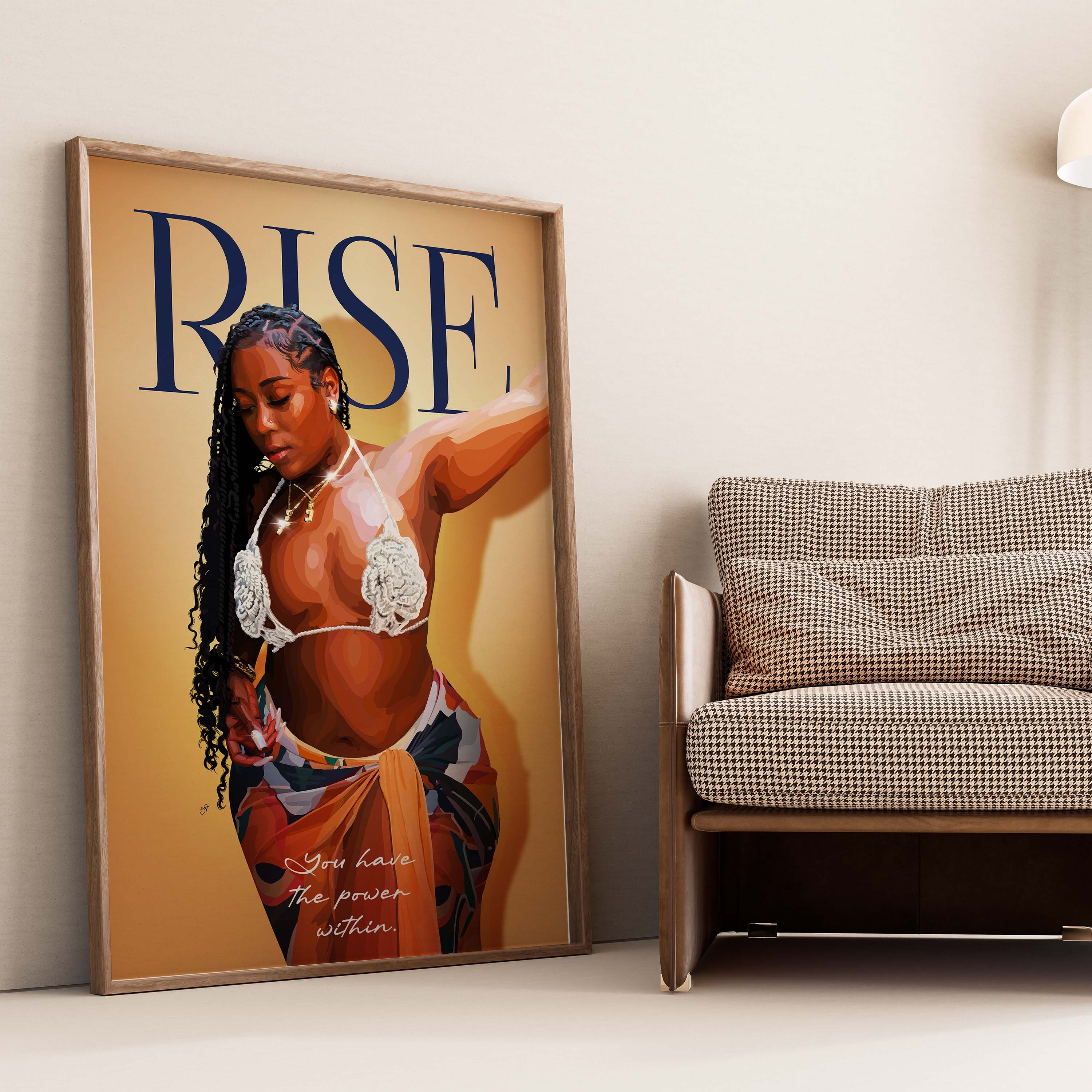 Rise-wall art print featuring decorative artistic design suitable for living rooms, offices, and schools by SmardArt. Elevate your space with Black wall art that speaks to culture, identity, and creativity. At Smard, we celebrate artistry made with melanin, bringing powerful and inspiring designs to life.