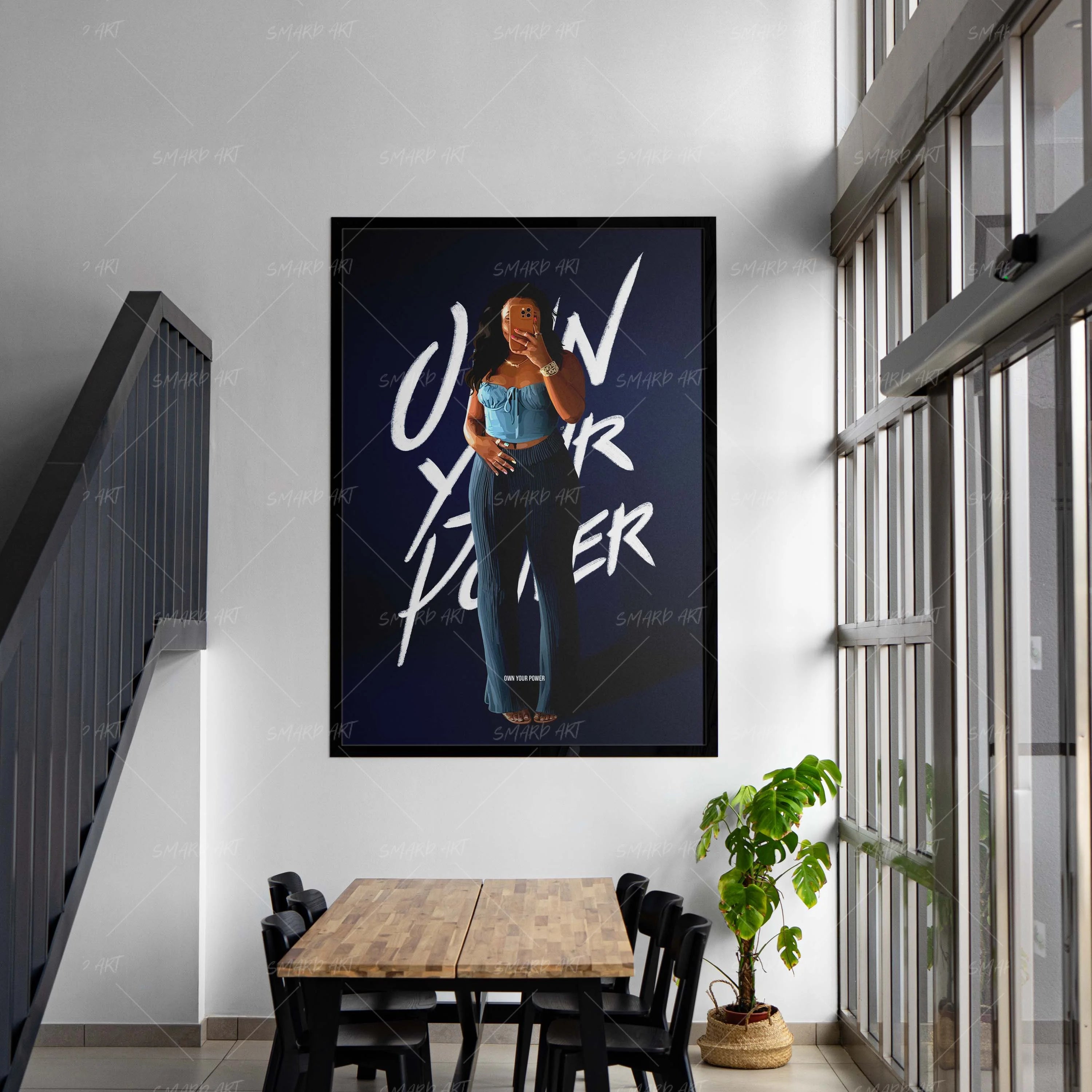 Own Your Power-wall art print featuring decorative artistic design suitable for living rooms, offices, and schools by SmardArt. Elevate your space with Black wall art that speaks to culture, identity, and creativity. At Smard, we celebrate artistry made with melanin, bringing powerful and inspiring designs to life.