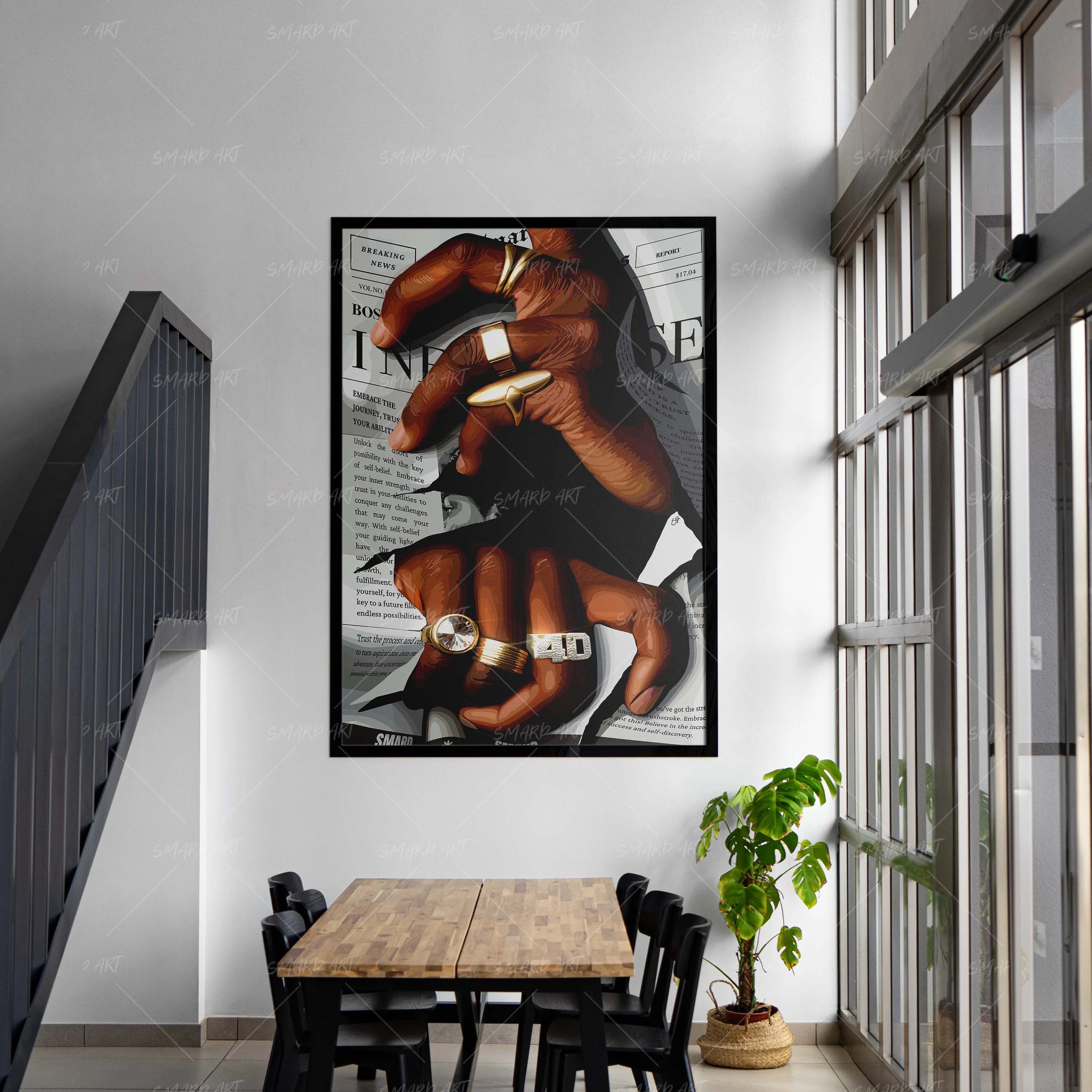 On To New-wall art print featuring decorative artistic design suitable for living rooms, offices, and schools by SmardArt. Elevate your space with Black wall art that speaks to culture, identity, and creativity. At Smard, we celebrate artistry made with melanin, bringing powerful and inspiring designs to life.