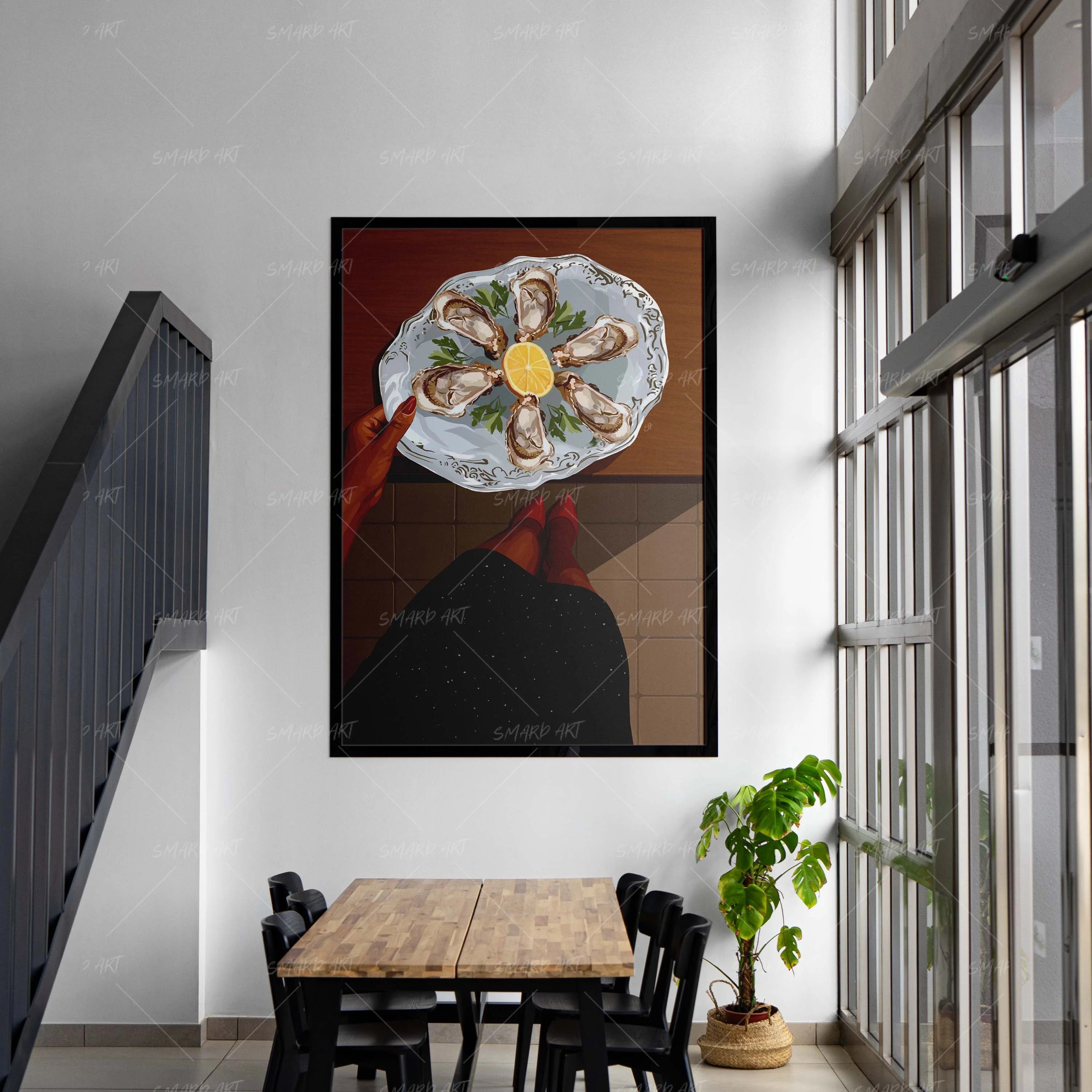Oyster Plate-wall art print featuring decorative artistic design suitable for living rooms, offices, and schools by SmardArt. Elevate your space with Black wall art that speaks to culture, identity, and creativity. At Smard, we celebrate artistry made with melanin, bringing powerful and inspiring designs to life.