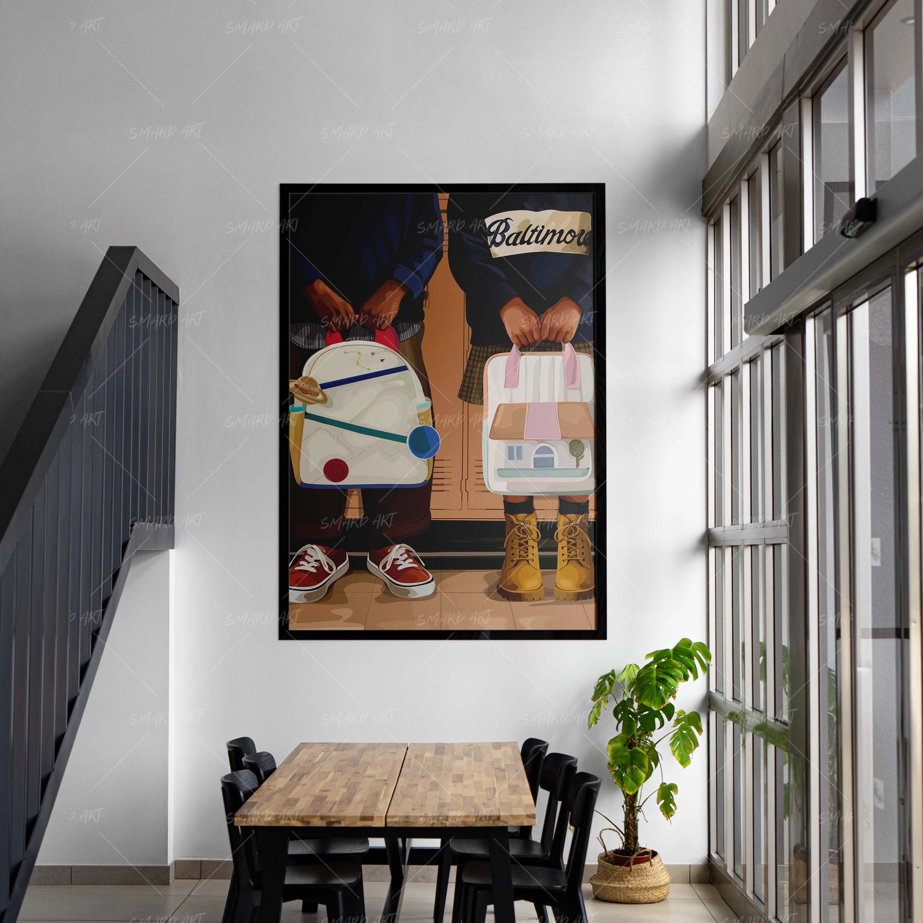 Classmates-wall art print featuring decorative artistic design suitable for living rooms, offices, and schools by SmardArt. Elevate your space with Black wall art that speaks to culture, identity, and creativity. At Smard, we celebrate artistry made with melanin, bringing powerful and inspiring designs to life.