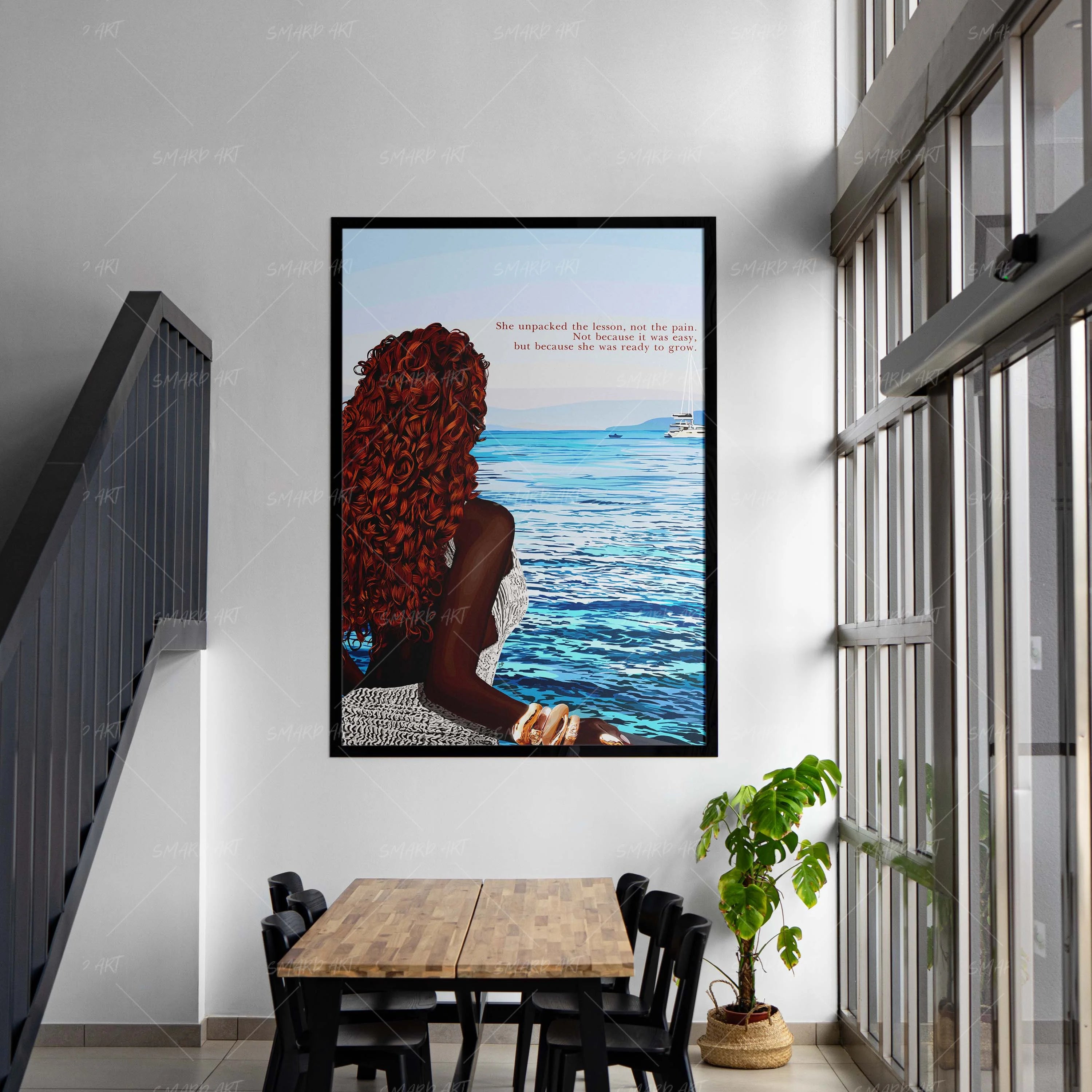 Ready To Grow-wall art print featuring decorative artistic design suitable for living rooms, offices, and schools by SmardArt. Elevate your space with Black wall art that speaks to culture, identity, and creativity. At Smard, we celebrate artistry made with melanin, bringing powerful and inspiring designs to life.