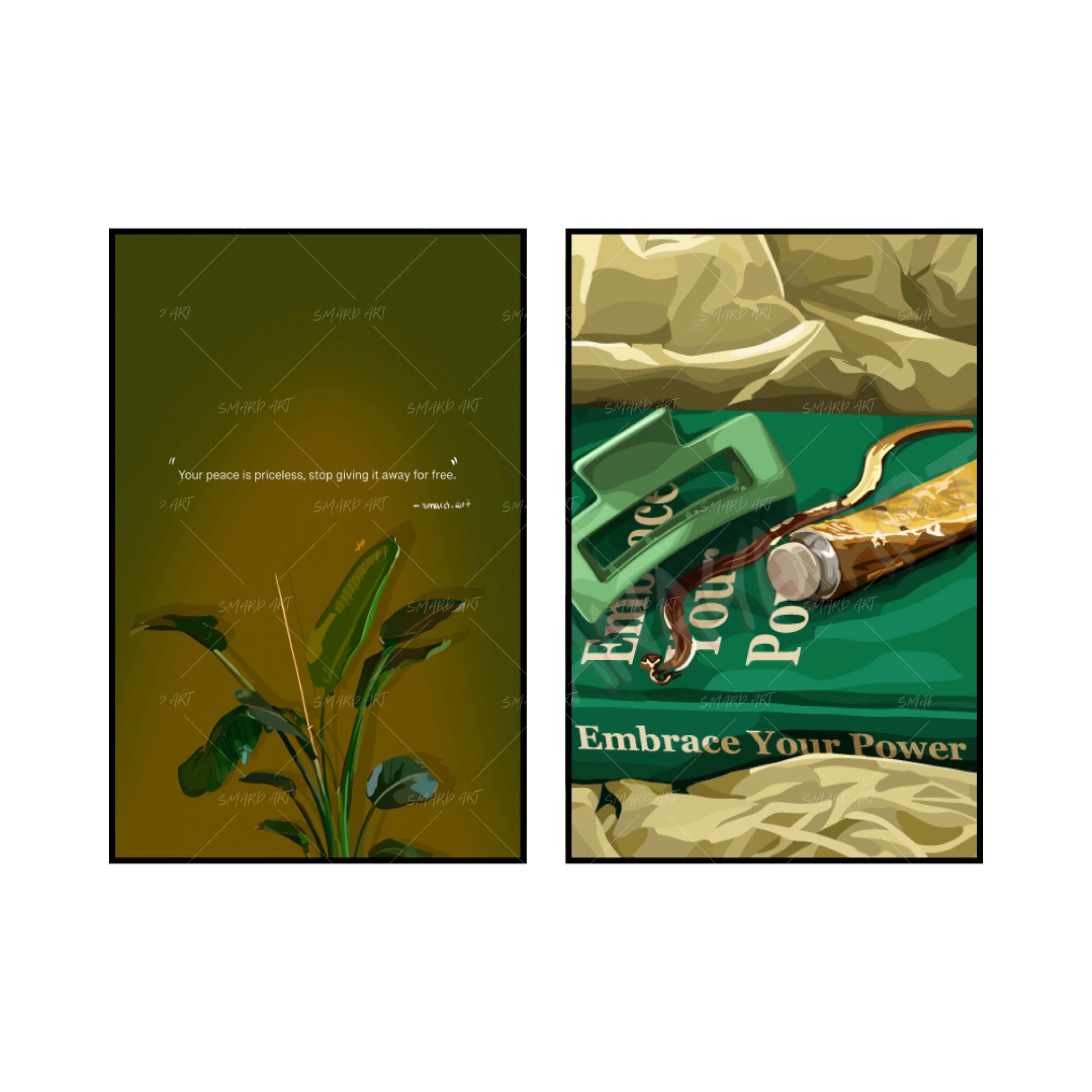 Art Print Bundle : Peace Is Priceless + Embrace Your Power