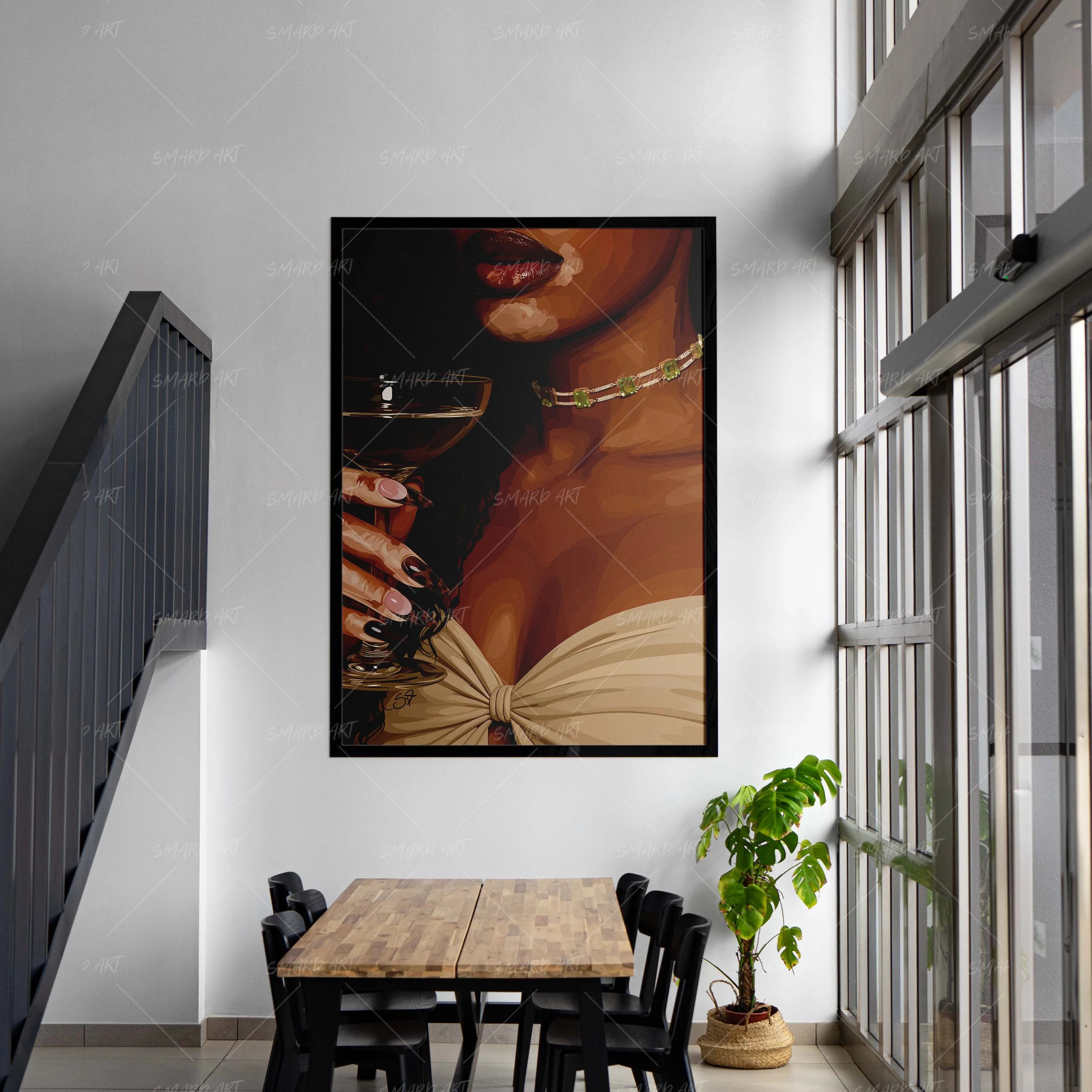 Espresso Grace-wall art print featuring decorative artistic design suitable for living rooms, offices, and schools by SmardArt. Elevate your space with Black wall art that speaks to culture, identity, and creativity. At Smard, we celebrate artistry made with melanin, bringing powerful and inspiring designs to life.