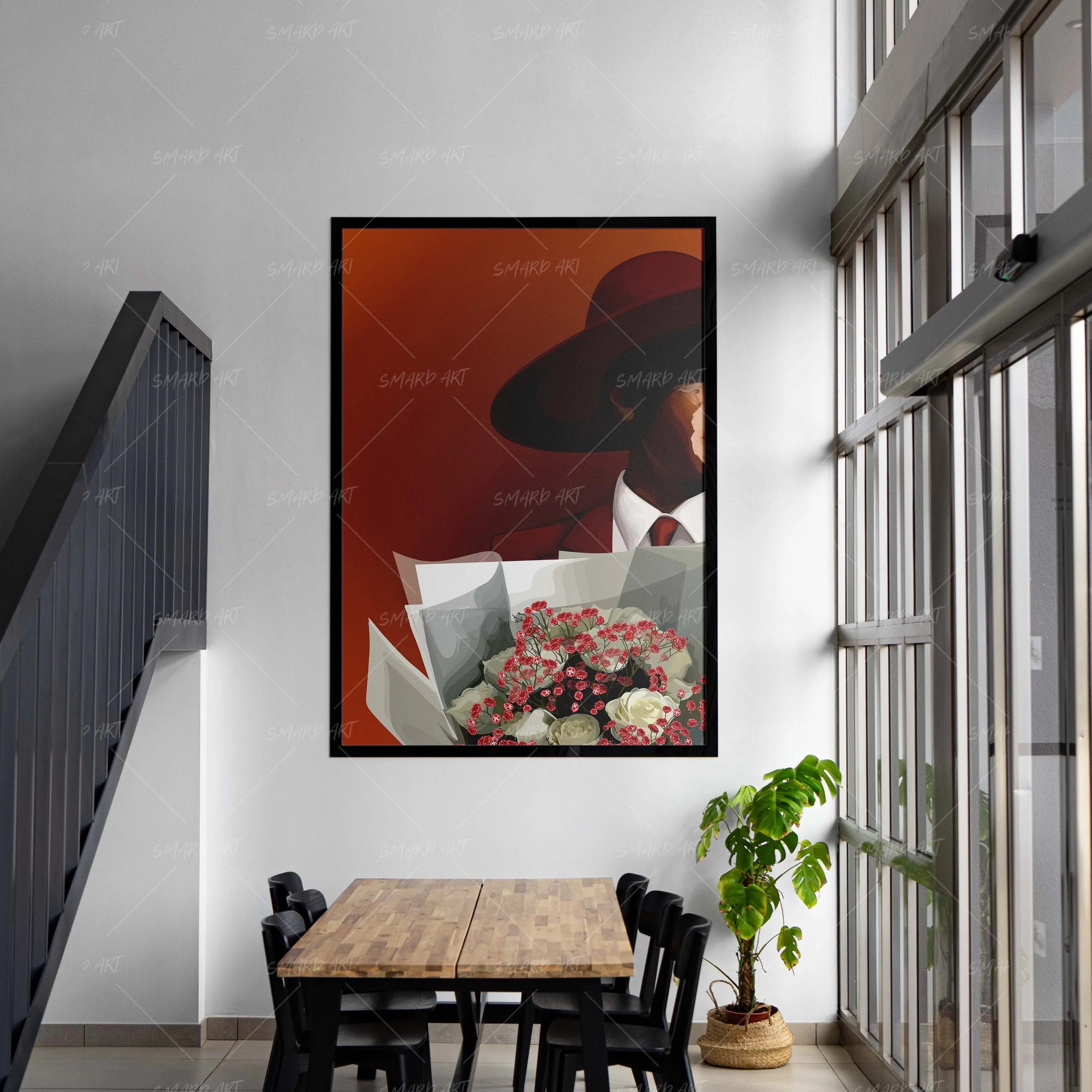 Floral Intentions-wall art print featuring decorative artistic design suitable for living rooms, offices, and schools by SmardArt. Elevate your space with Black wall art that speaks to culture, identity, and creativity. At Smard, we celebrate artistry made with melanin, bringing powerful and inspiring designs to life.