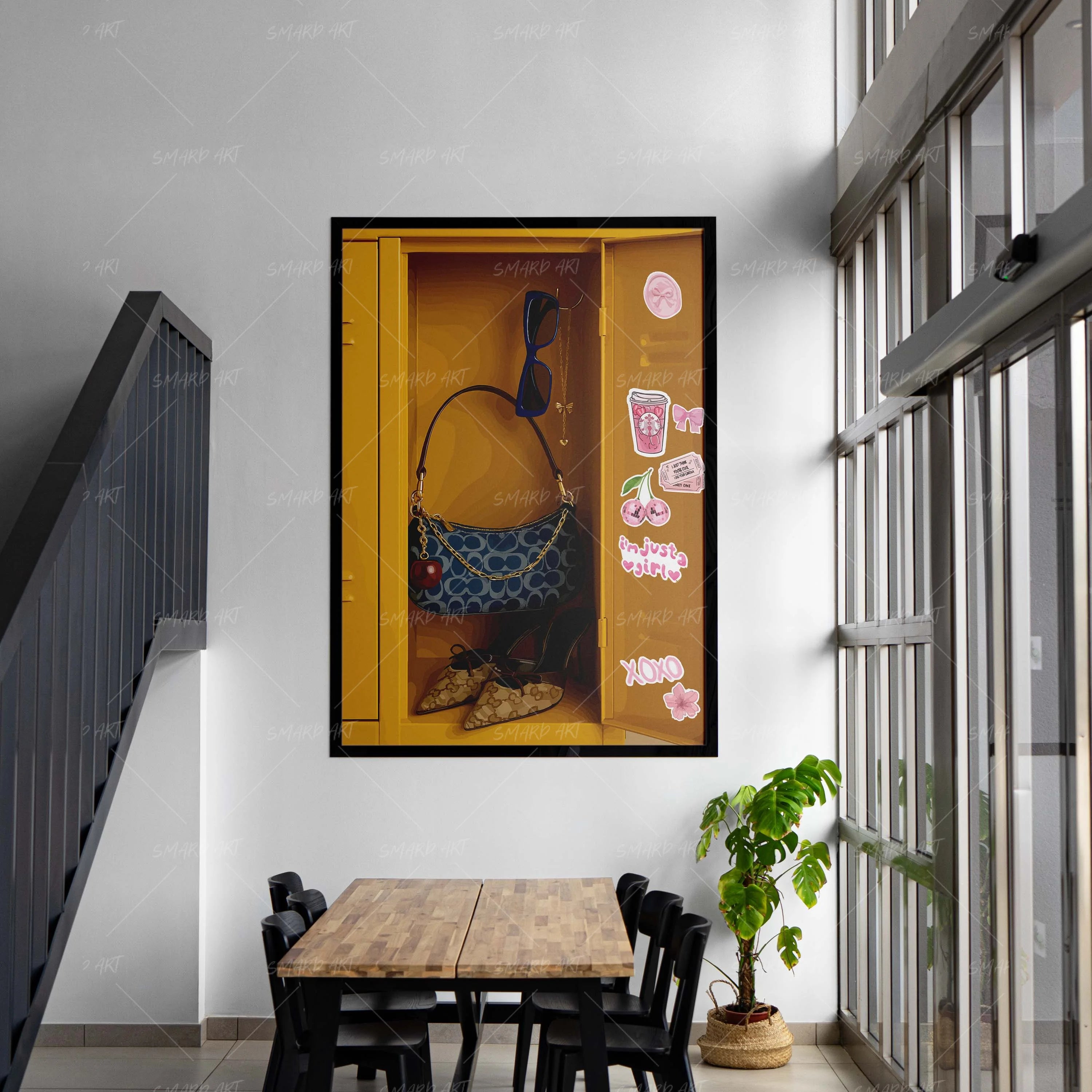 Locker Room Queen-wall art print featuring decorative artistic design suitable for living rooms, offices, and schools by SmardArt. Elevate your space with Black wall art that speaks to culture, identity, and creativity. At Smard, we celebrate artistry made with melanin, bringing powerful and inspiring designs to life.