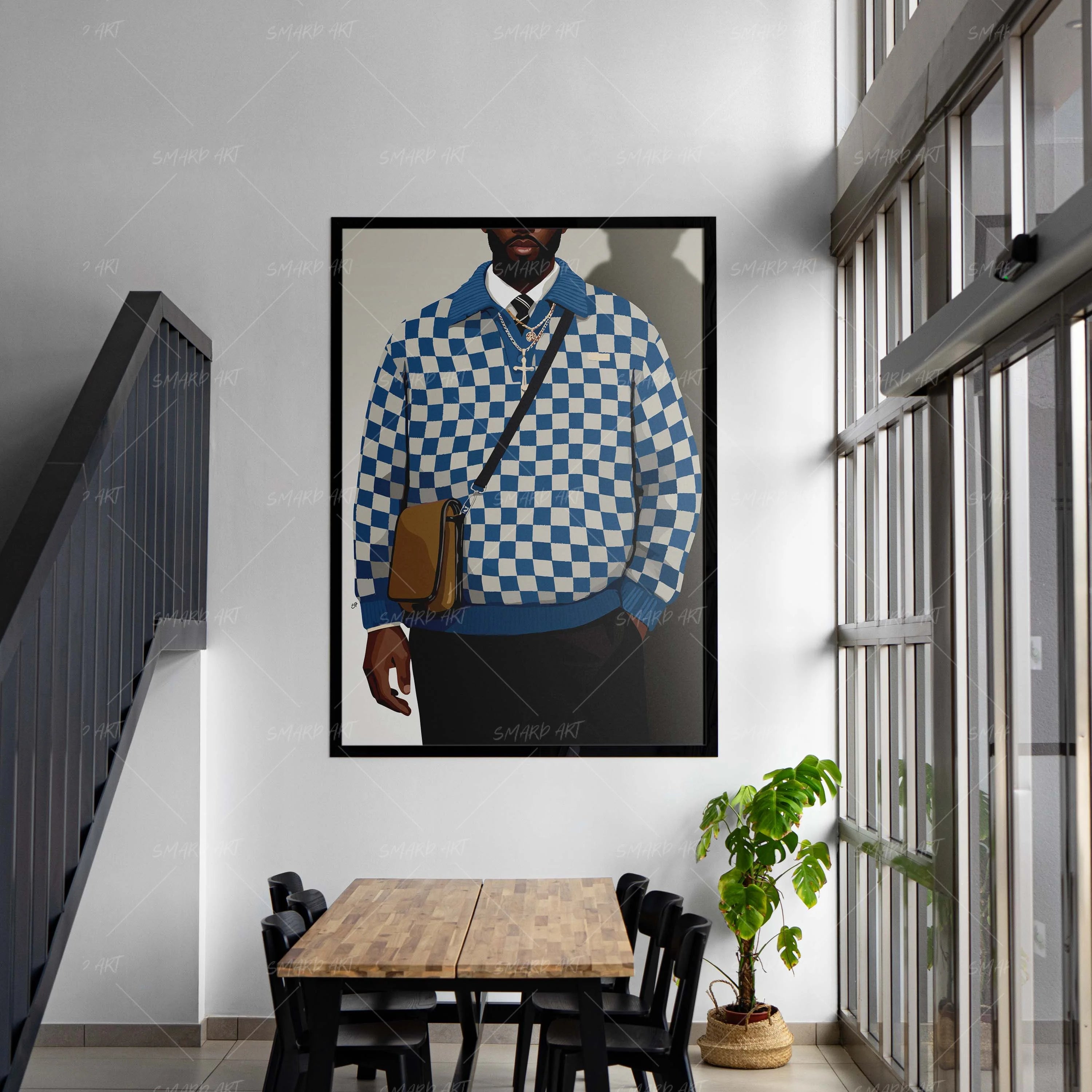Man Of Mode-wall art print featuring decorative artistic design suitable for living rooms, offices, and schools by SmardArt. Elevate your space with Black wall art that speaks to culture, identity, and creativity. At Smard, we celebrate artistry made with melanin, bringing powerful and inspiring designs to life.