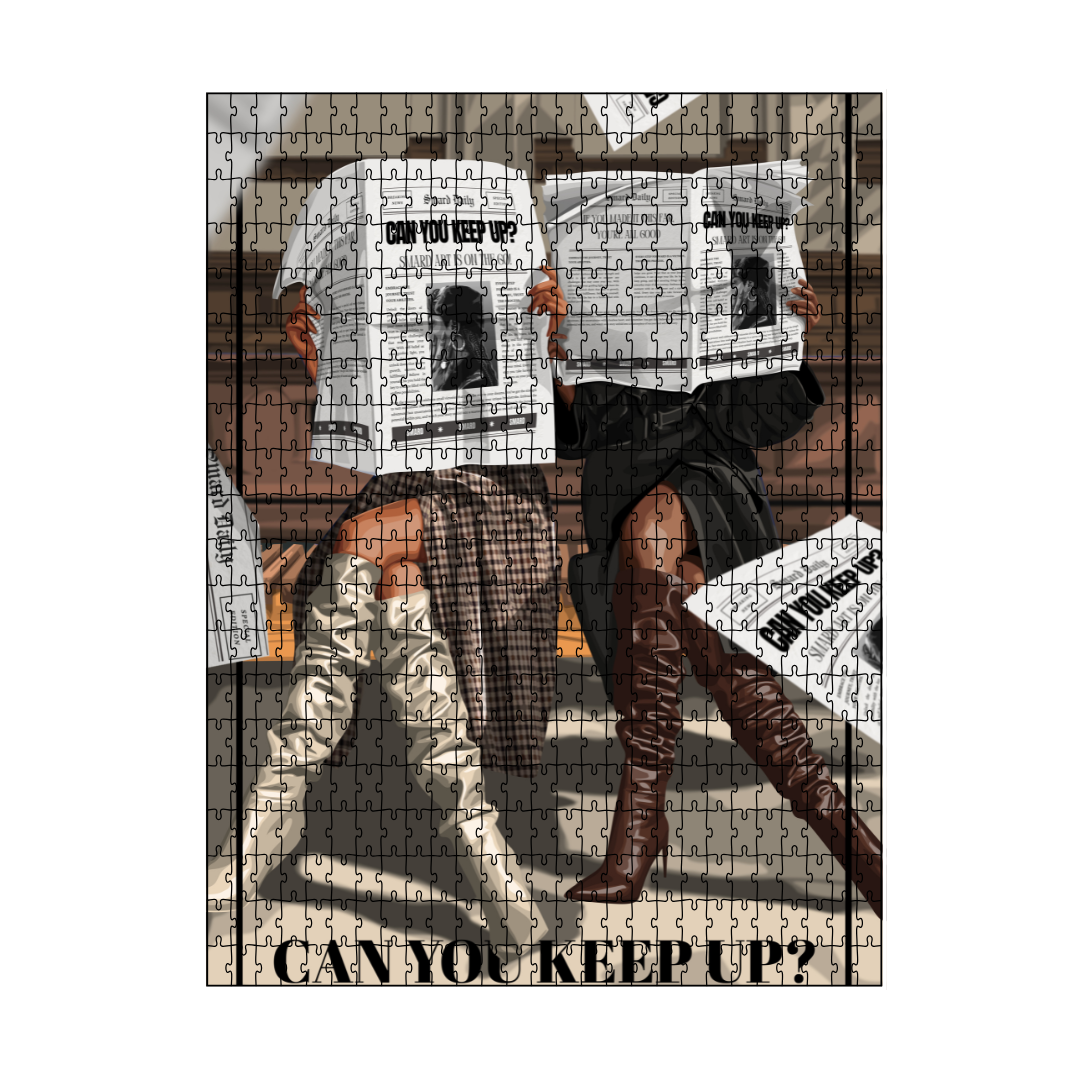 Can You Keep Up Tiktok Puzzle-wall art print featuring decorative artistic design suitable for living rooms, offices, and schools by SmardArt. Elevate your space with Black wall art that speaks to culture, identity, and creativity. At Smard, we celebrate artistry made with melanin, bringing powerful and inspiring designs to life.
