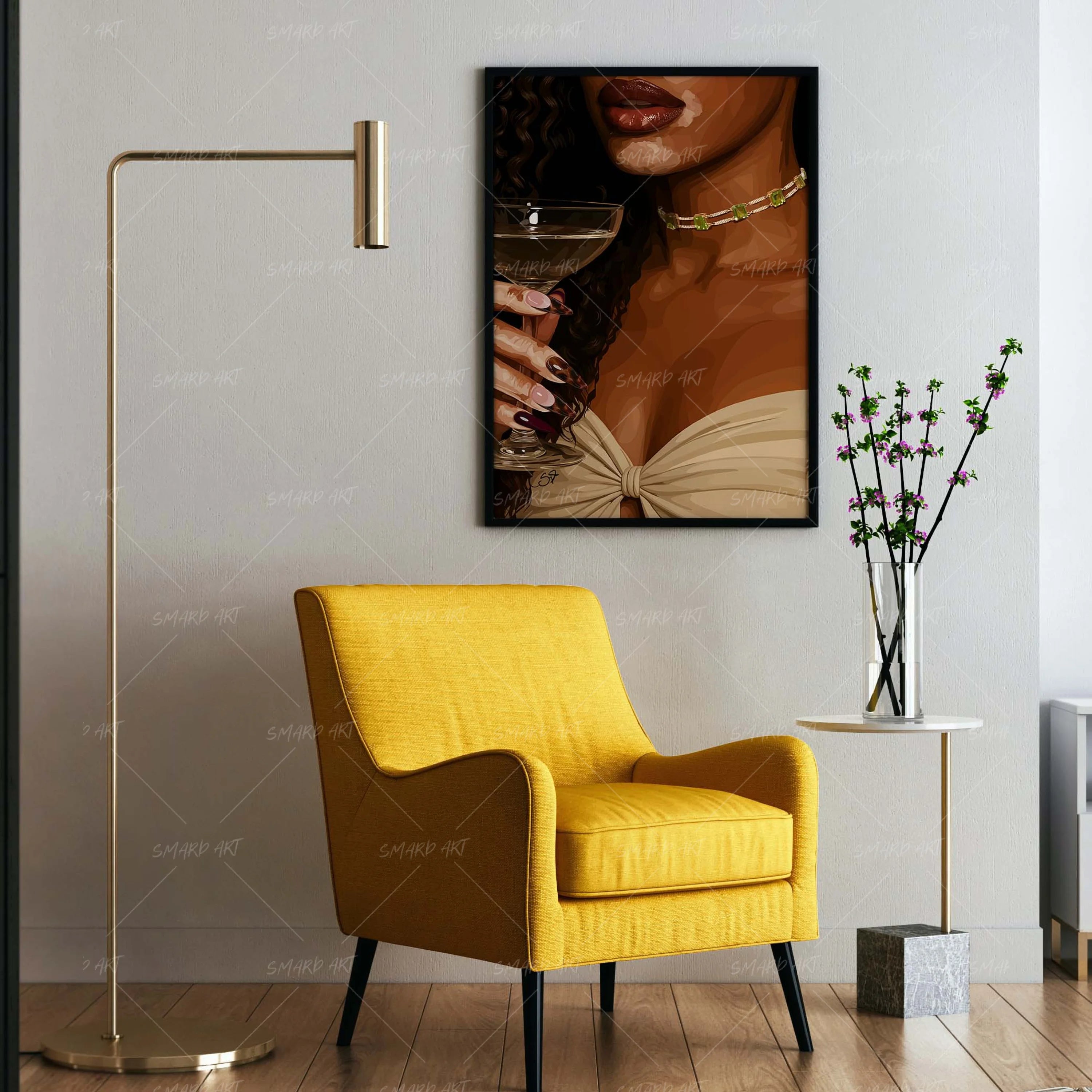 Espresso Grace-wall art print featuring decorative artistic design suitable for living rooms, offices, and schools by SmardArt. Elevate your space with Black wall art that speaks to culture, identity, and creativity. At Smard, we celebrate artistry made with melanin, bringing powerful and inspiring designs to life.