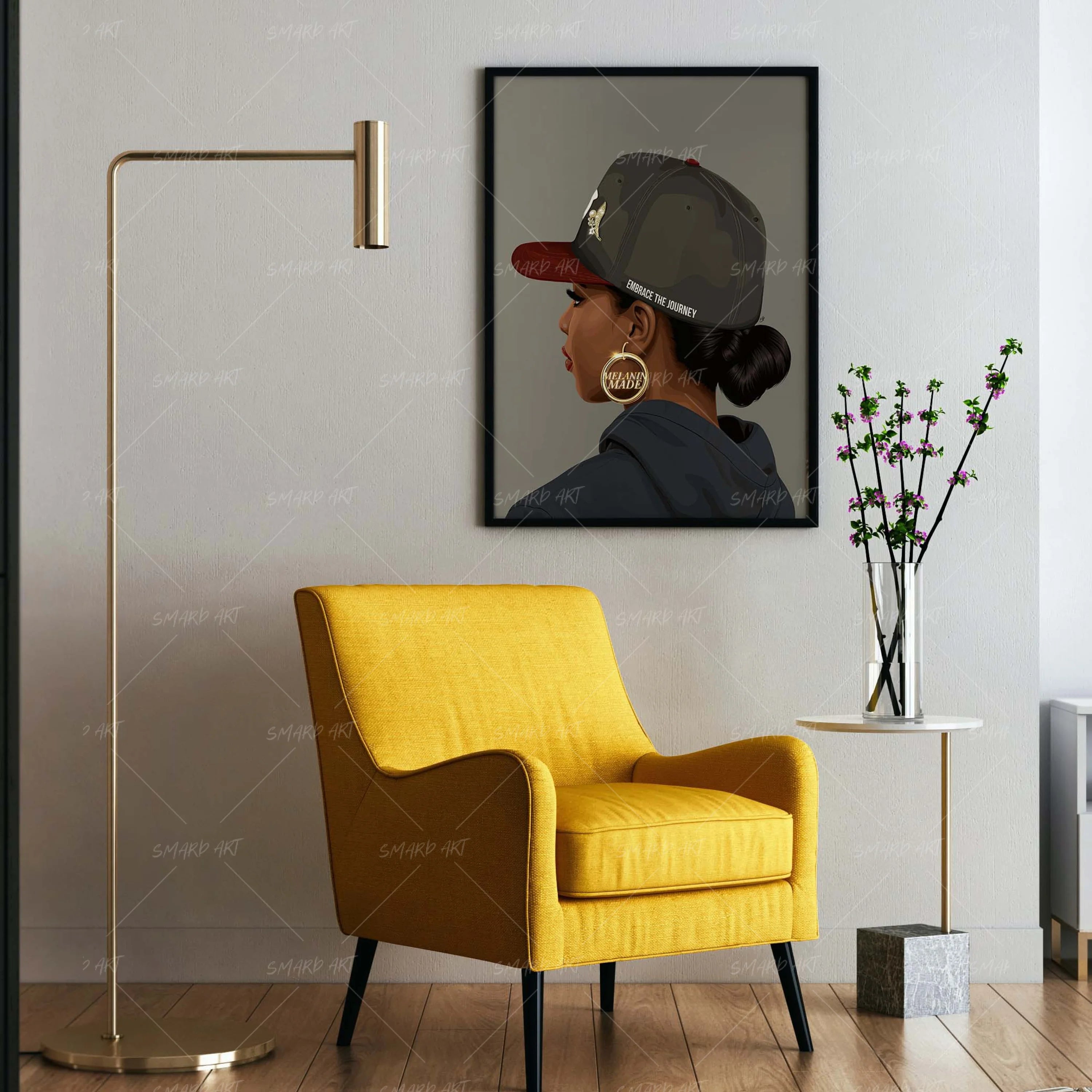 Embrace The Journey-wall art print featuring decorative artistic design suitable for living rooms, offices, and schools by SmardArt. Elevate your space with Black wall art that speaks to culture, identity, and creativity. At Smard, we celebrate artistry made with melanin, bringing powerful and inspiring designs to life.