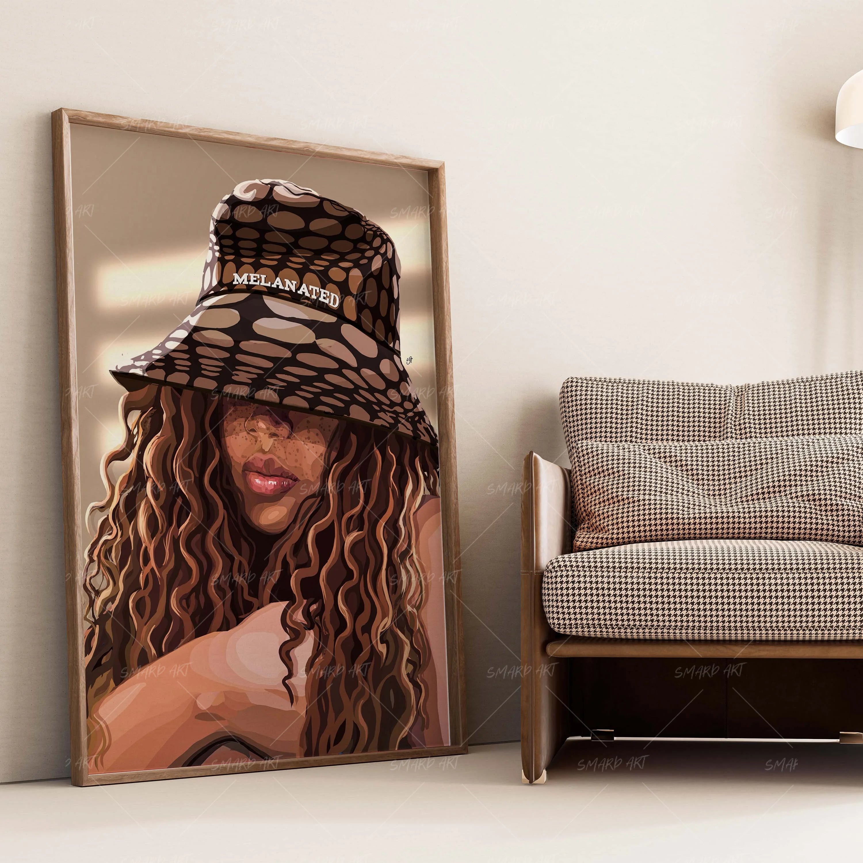 Melanated-wall art print featuring decorative artistic design suitable for living rooms, offices, and schools by SmardArt. Elevate your space with Black wall art that speaks to culture, identity, and creativity. At Smard, we celebrate artistry made with melanin, bringing powerful and inspiring designs to life.