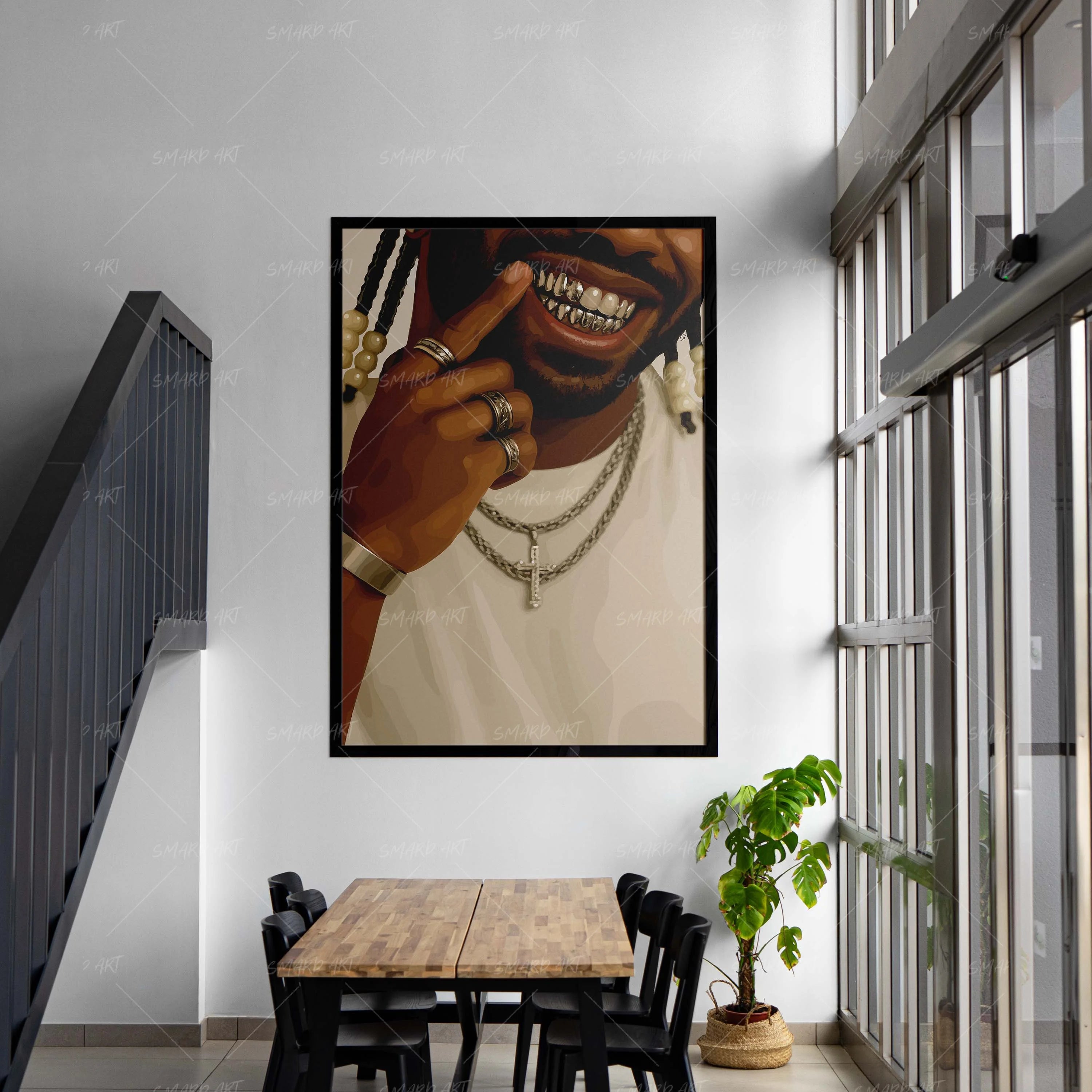 Shine Talk-wall art print featuring decorative artistic design suitable for living rooms, offices, and schools by SmardArt. Elevate your space with Black wall art that speaks to culture, identity, and creativity. At Smard, we celebrate artistry made with melanin, bringing powerful and inspiring designs to life.