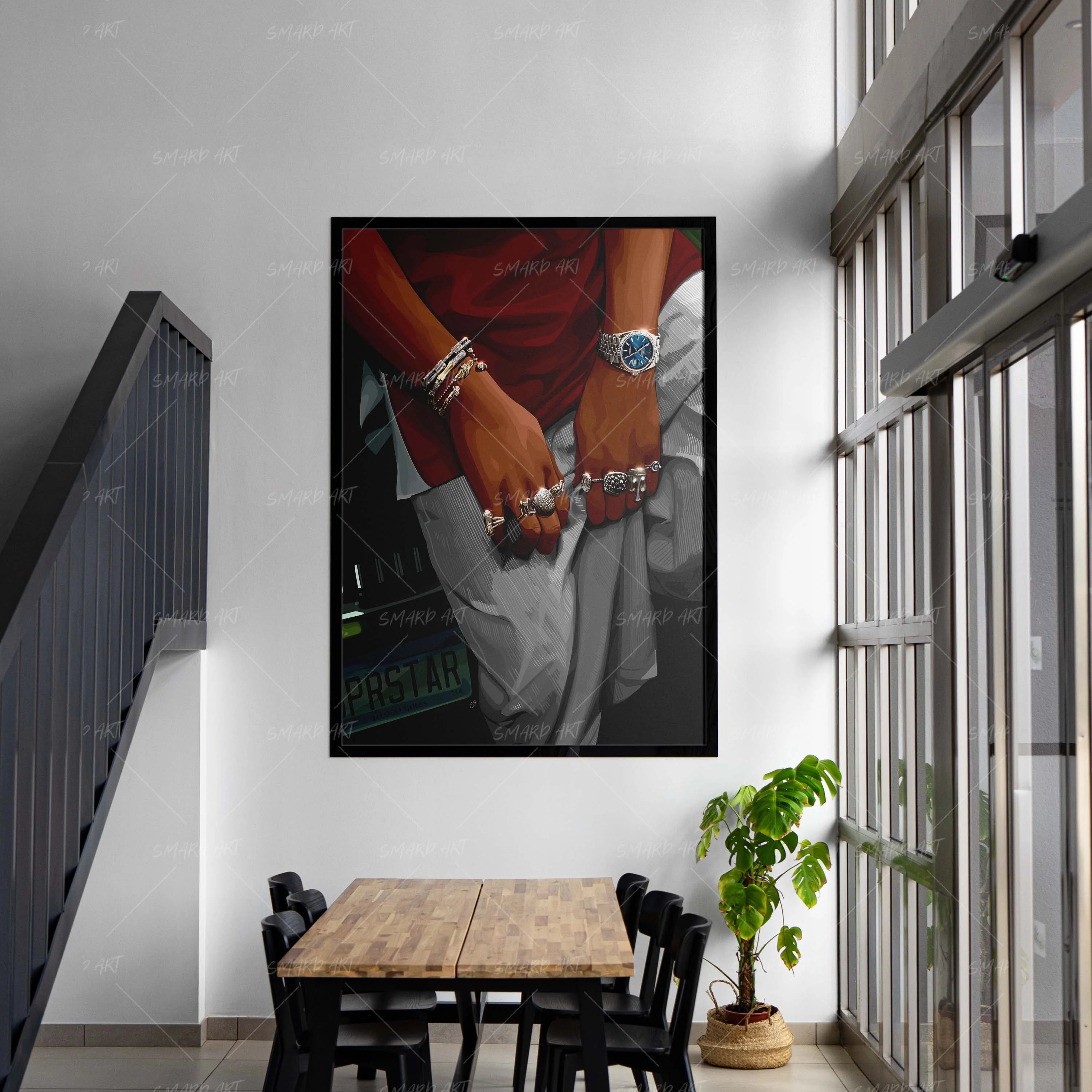Wrist Game Strong-wall art print featuring decorative artistic design suitable for living rooms, offices, and schools by SmardArt. Elevate your space with Black wall art that speaks to culture, identity, and creativity. At Smard, we celebrate artistry made with melanin, bringing powerful and inspiring designs to life.