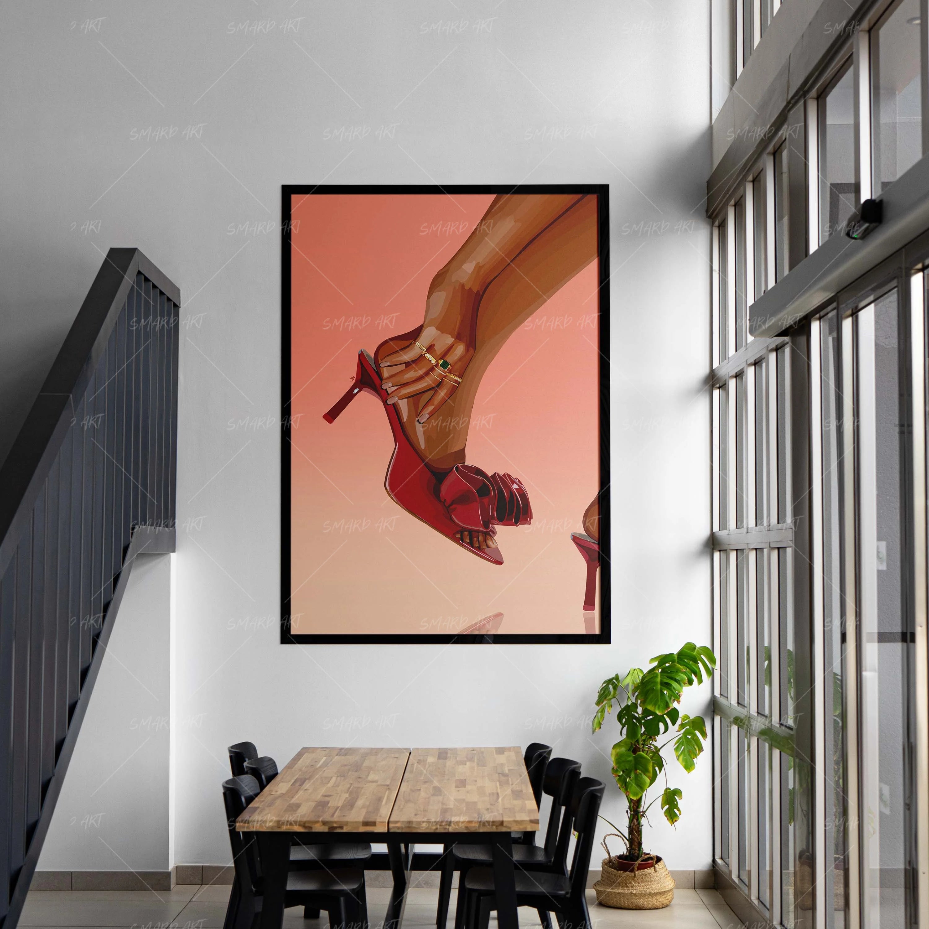 Stiletto Luxe-wall art print featuring decorative artistic design suitable for living rooms, offices, and schools by SmardArt. Elevate your space with Black wall art that speaks to culture, identity, and creativity. At Smard, we celebrate artistry made with melanin, bringing powerful and inspiring designs to life.
