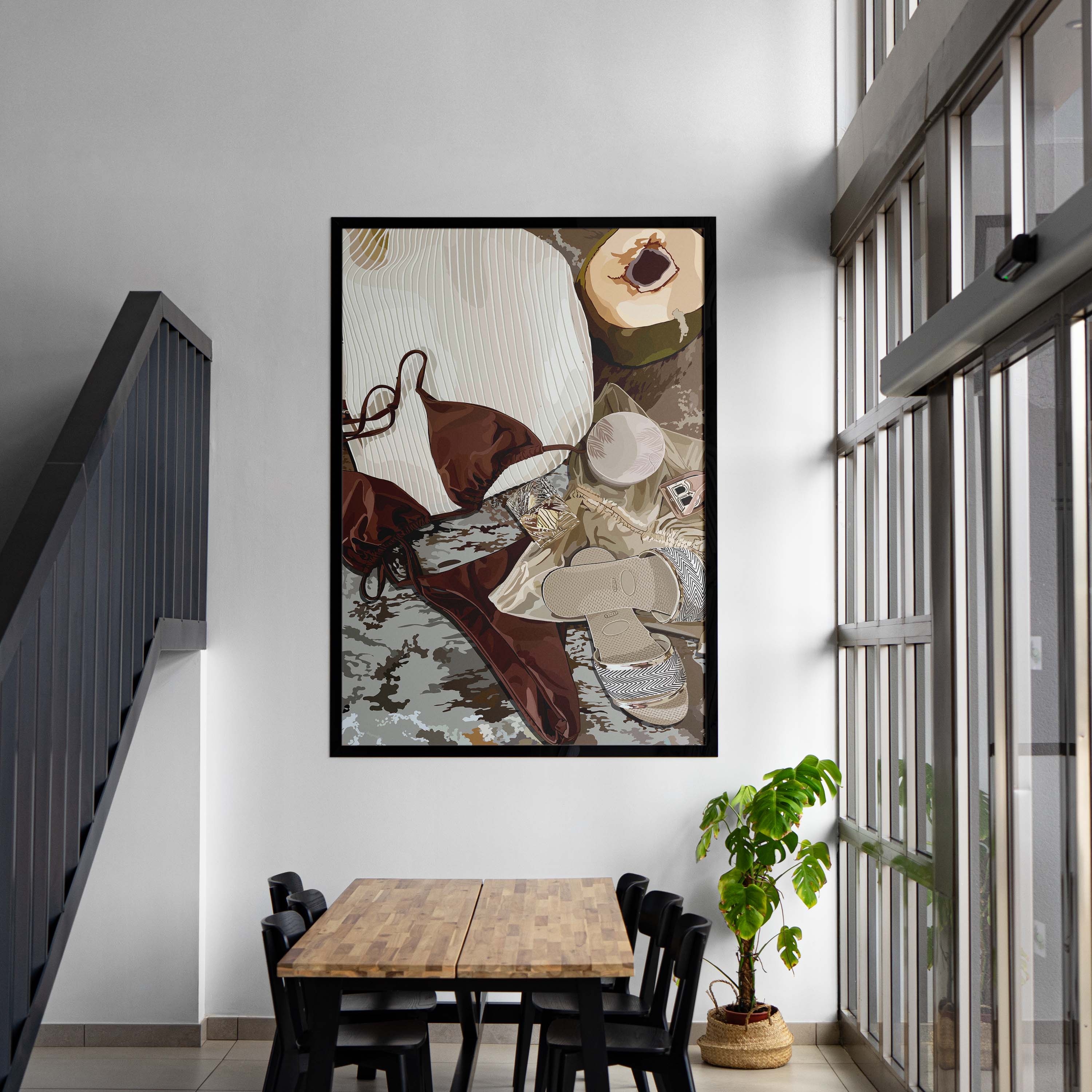 TropiGal-wall art print featuring decorative artistic design suitable for living rooms, offices, and schools by SmardArt. Elevate your space with Black wall art that speaks to culture, identity, and creativity. At Smard, we celebrate artistry made with melanin, bringing powerful and inspiring designs to life.