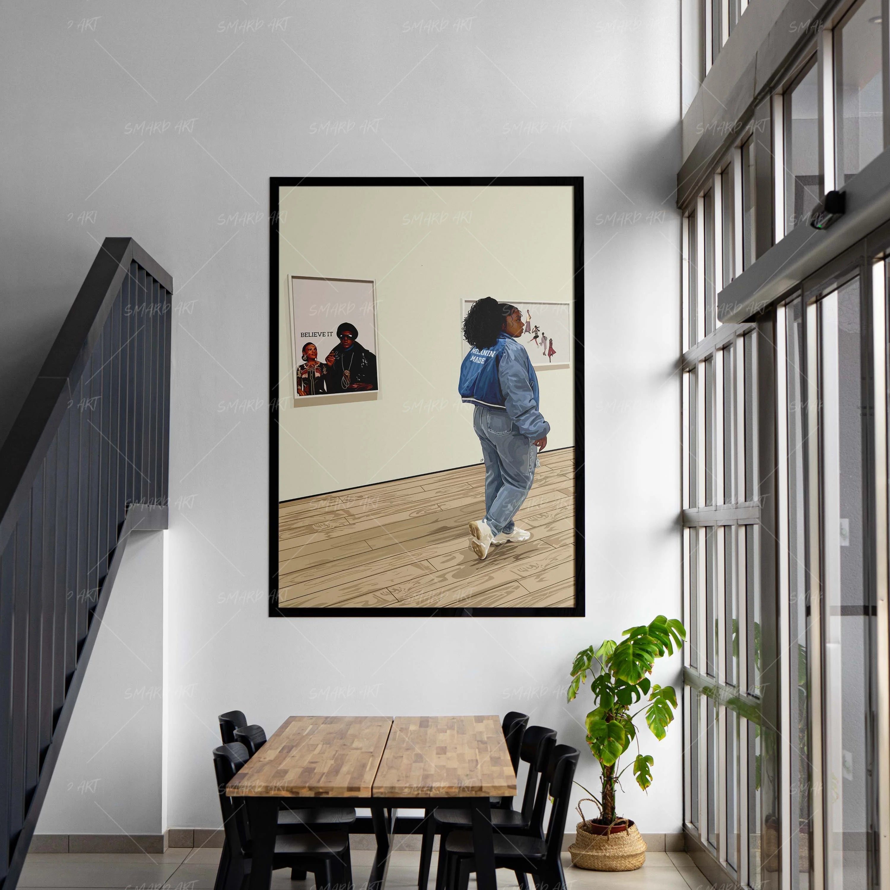 Melanin Made-wall art print featuring decorative artistic design suitable for living rooms, offices, and schools by SmardArt. Elevate your space with Black wall art that speaks to culture, identity, and creativity. At Smard, we celebrate artistry made with melanin, bringing powerful and inspiring designs to life.