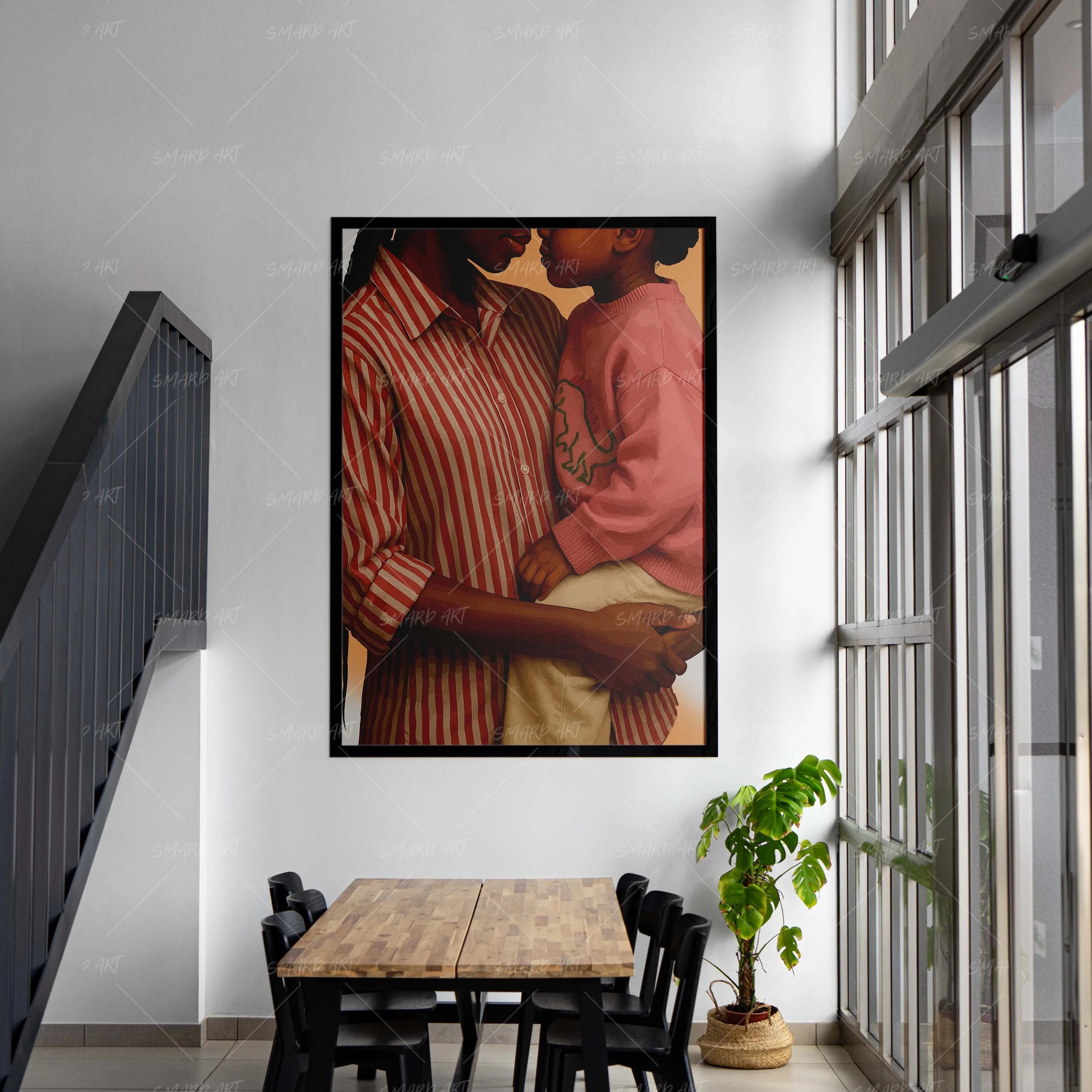 Near & Dear-wall art print featuring decorative artistic design suitable for living rooms, offices, and schools by SmardArt. Elevate your space with Black wall art that speaks to culture, identity, and creativity. At Smard, we celebrate artistry made with melanin, bringing powerful and inspiring designs to life.