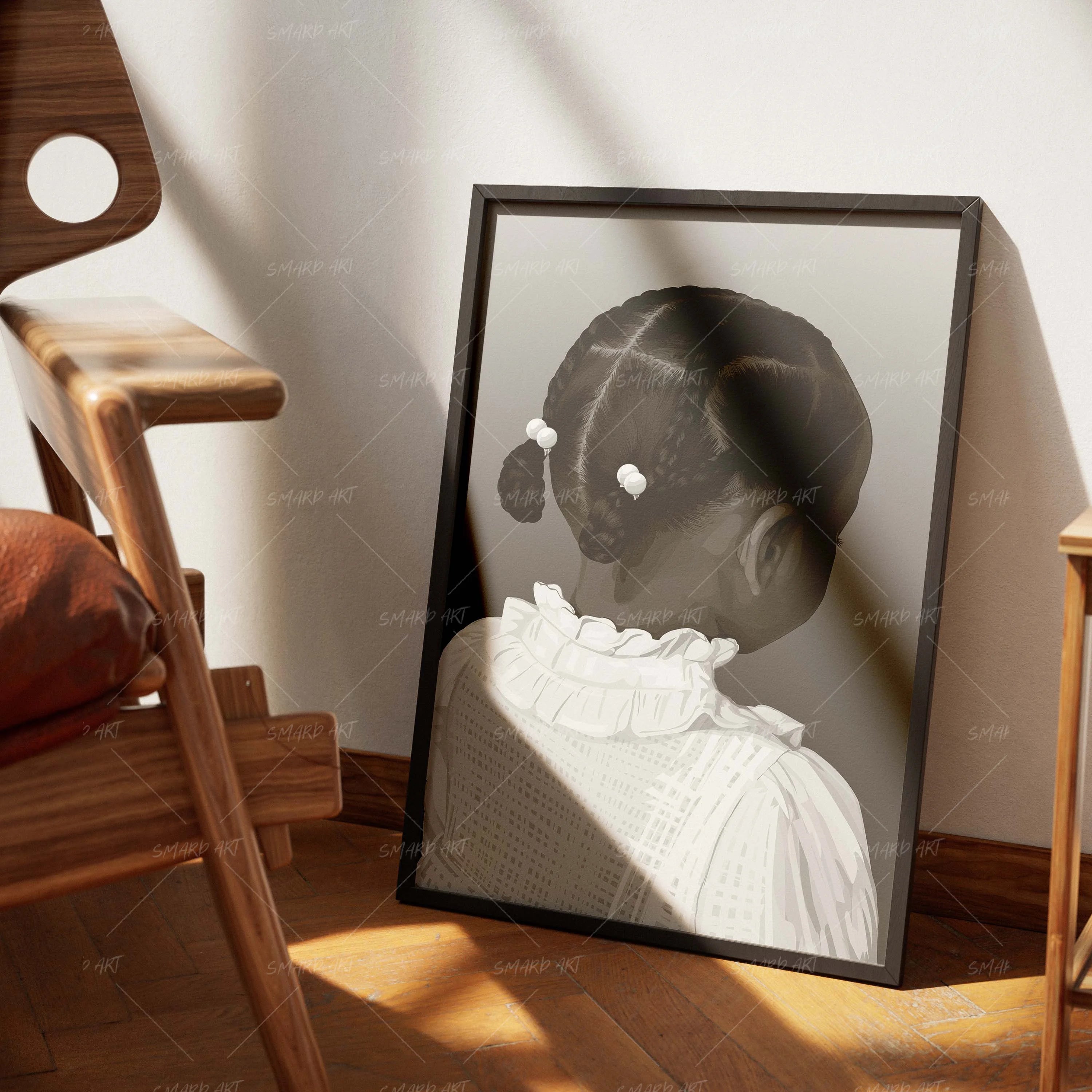 Little Roots-wall art print featuring decorative artistic design suitable for living rooms, offices, and schools by SmardArt. Elevate your space with Black wall art that speaks to culture, identity, and creativity. At Smard, we celebrate artistry made with melanin, bringing powerful and inspiring designs to life.
