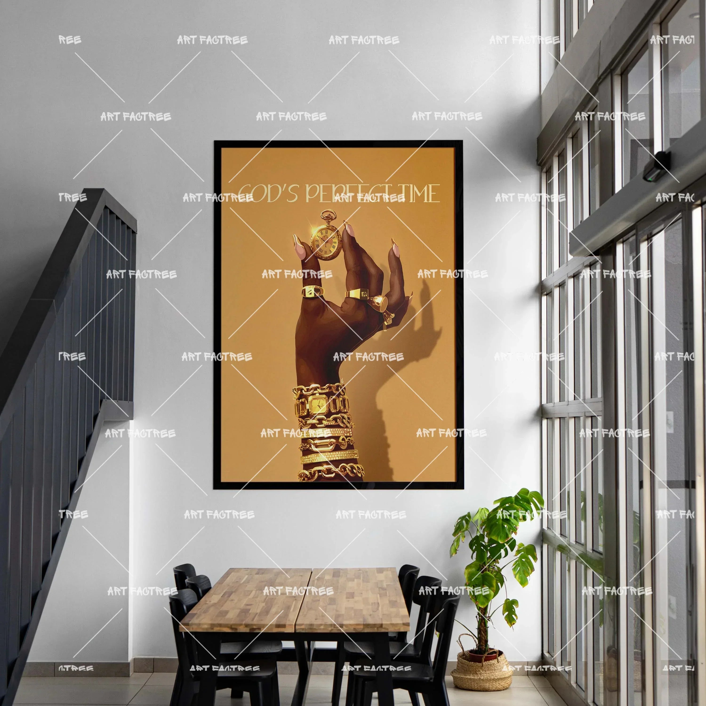 Perfect Timing (Smard X Anaya)-wall art print featuring decorative artistic design suitable for living rooms, offices, and schools by SmardArt. Elevate your space with Black wall art that speaks to culture, identity, and creativity. At Smard, we celebrate artistry made with melanin, bringing powerful and inspiring designs to life.