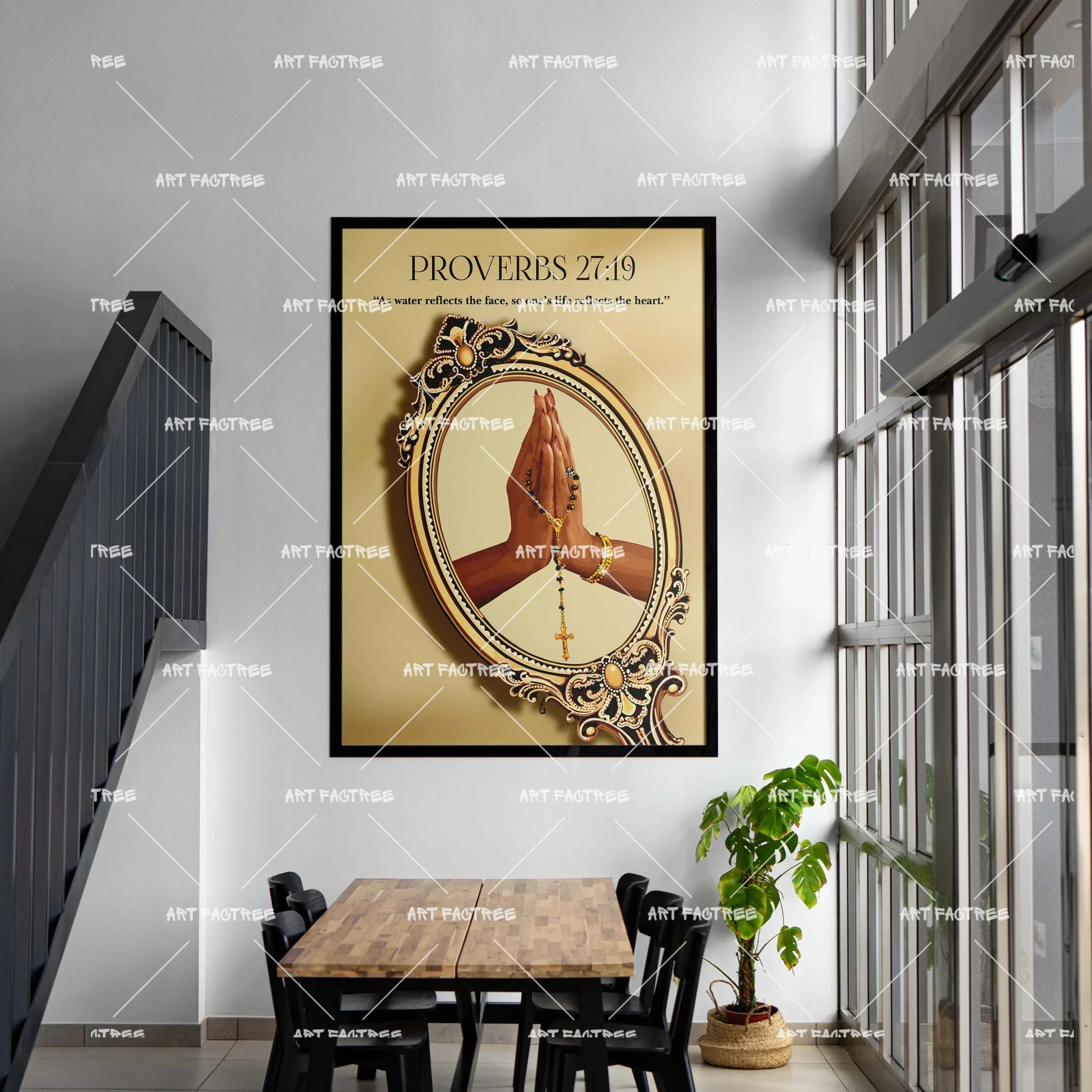 Proverbs 27:19 (Smard X Anaya)-wall art print featuring decorative artistic design suitable for living rooms, offices, and schools by SmardArt. Elevate your space with Black wall art that speaks to culture, identity, and creativity. At Smard, we celebrate artistry made with melanin, bringing powerful and inspiring designs to life.