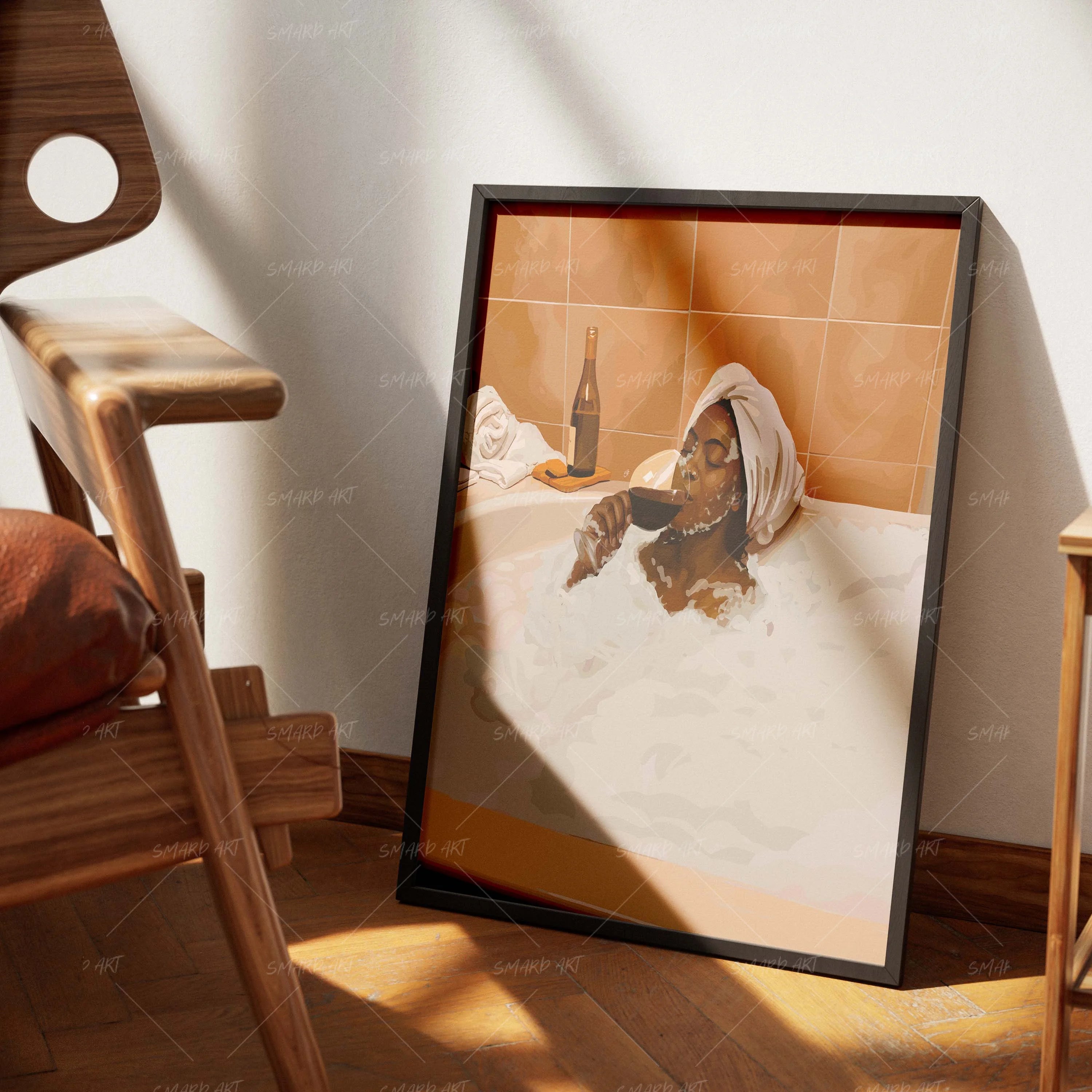 Relax-wall art print featuring decorative artistic design suitable for living rooms, offices, and schools by SmardArt. Elevate your space with Black wall art that speaks to culture, identity, and creativity. At Smard, we celebrate artistry made with melanin, bringing powerful and inspiring designs to life.