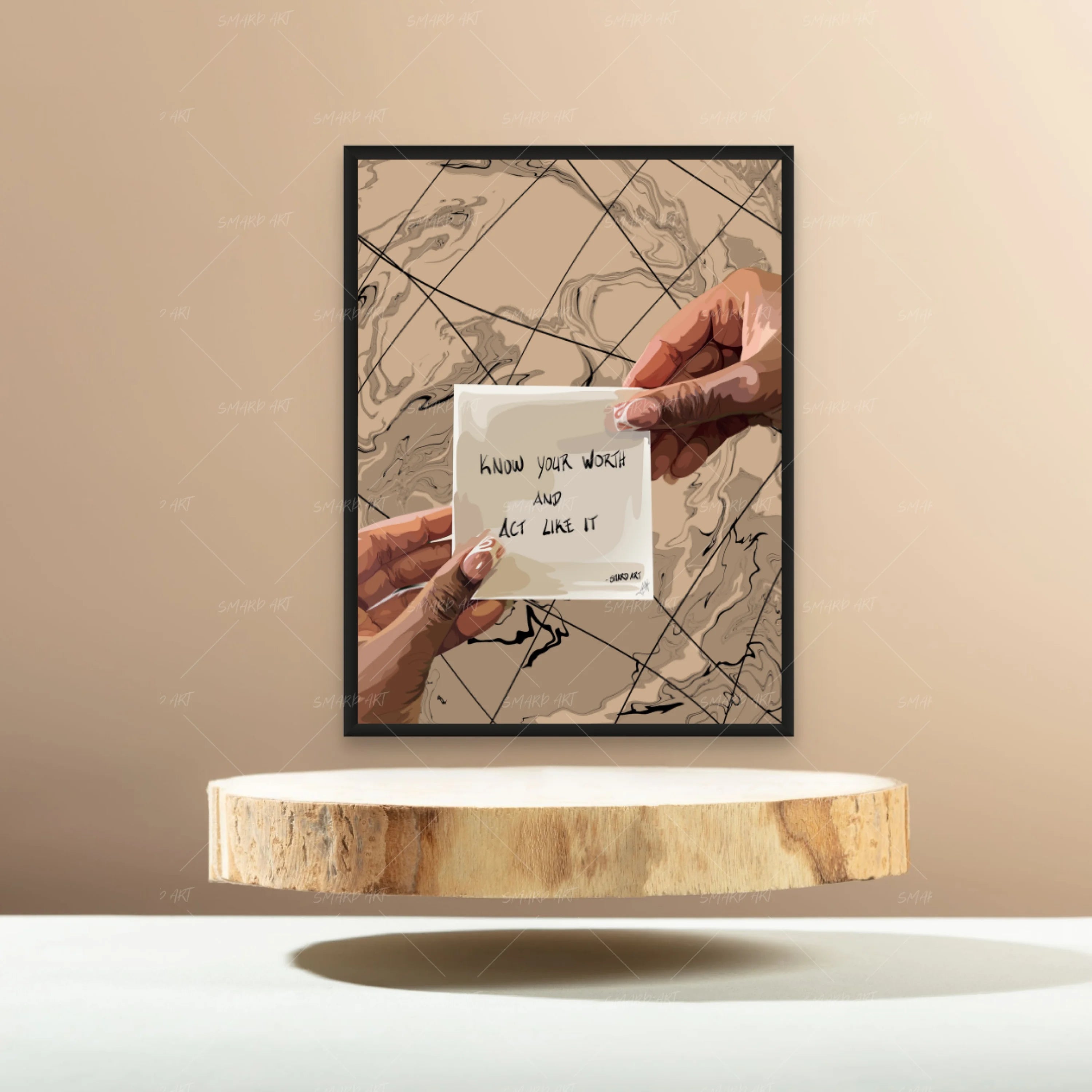 Know Your Worth Quote (Abstract)-Smard