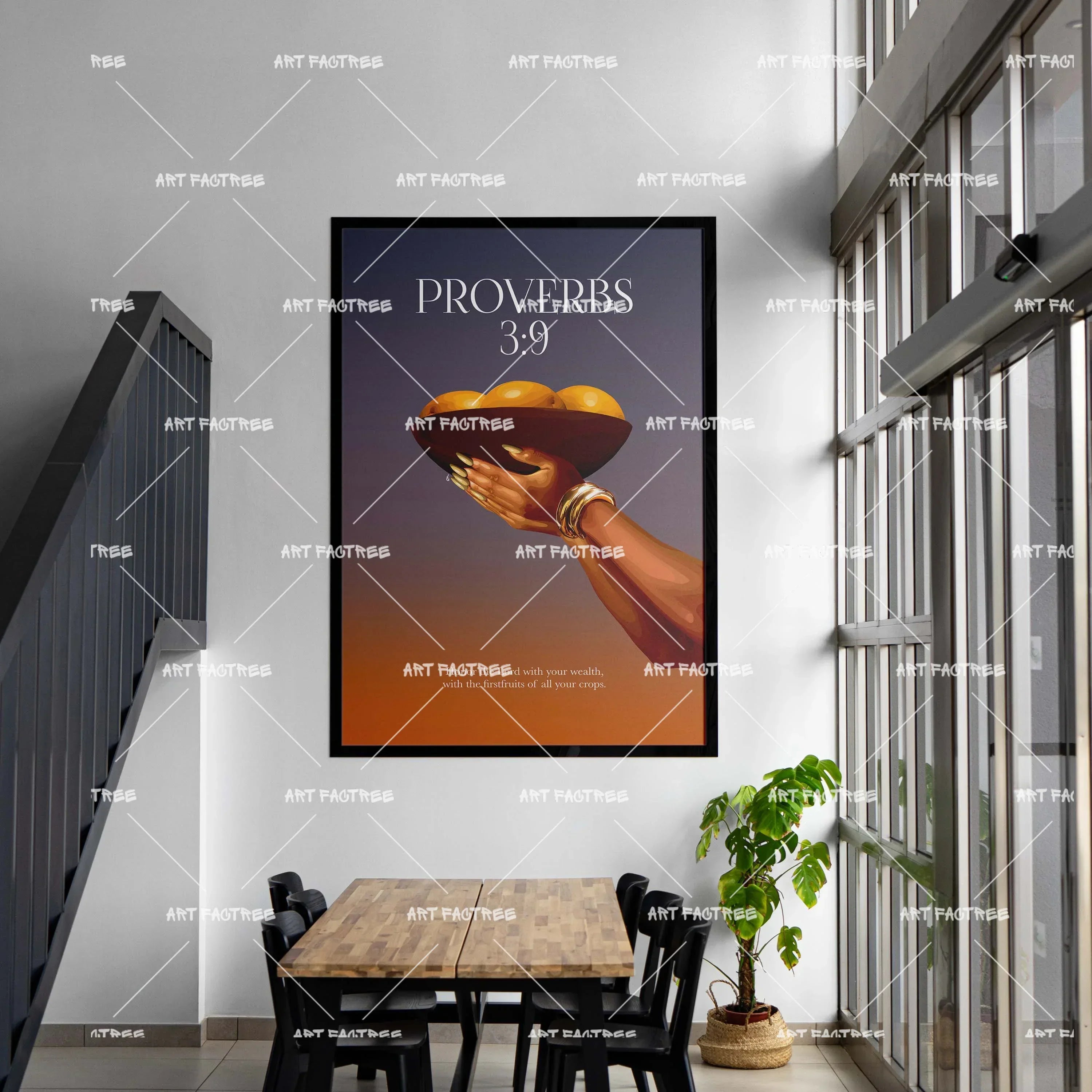 Proverbs 3:9 (Smard X Anaya)-wall art print featuring decorative artistic design suitable for living rooms, offices, and schools by SmardArt. Elevate your space with Black wall art that speaks to culture, identity, and creativity. At Smard, we celebrate artistry made with melanin, bringing powerful and inspiring designs to life.