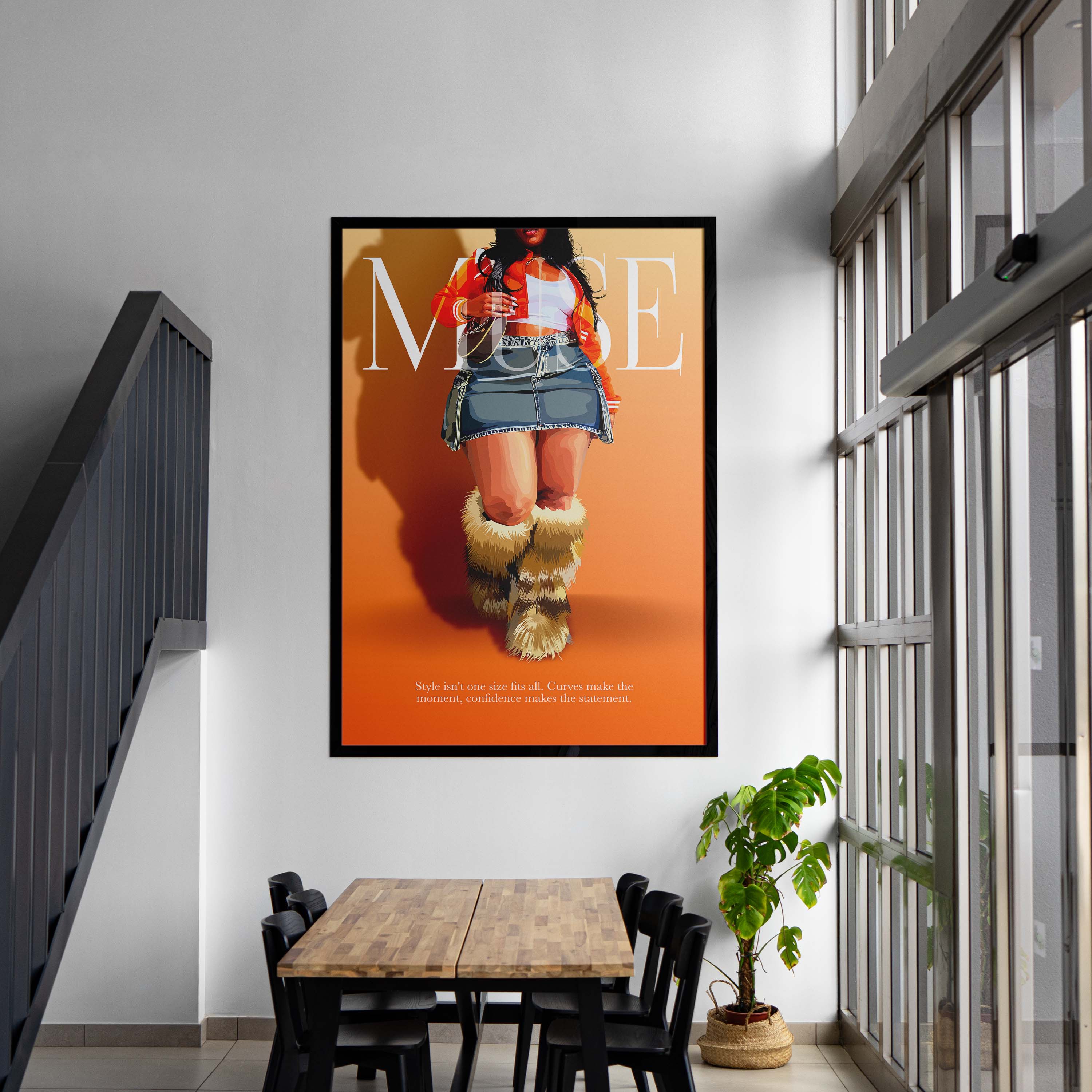 Vogue Moment-wall art print featuring decorative artistic design suitable for living rooms, offices, and schools by SmardArt. Elevate your space with Black wall art that speaks to culture, identity, and creativity. At Smard, we celebrate artistry made with melanin, bringing powerful and inspiring designs to life.