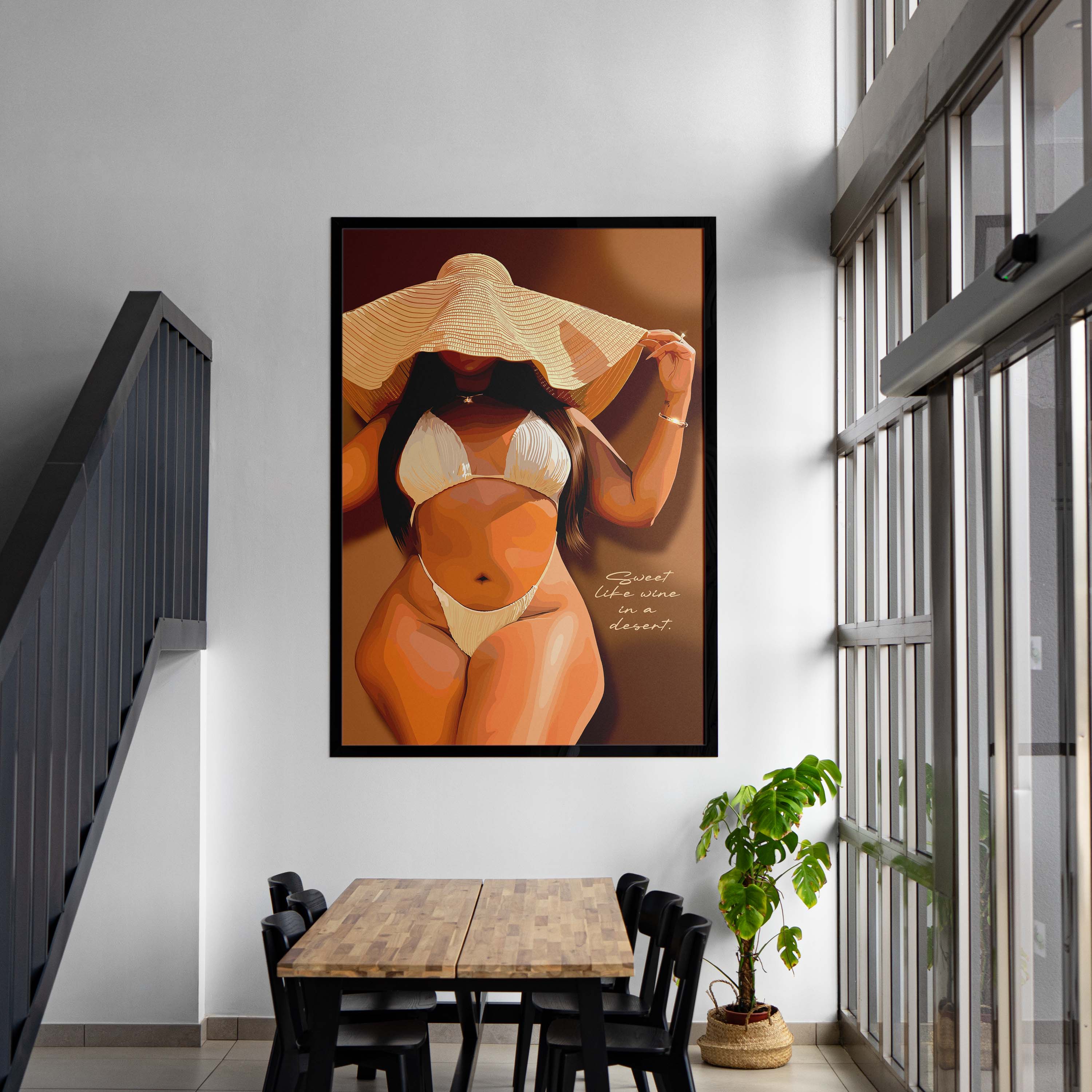 Sweet Like Desert Wine-wall art print featuring decorative artistic design suitable for living rooms, offices, and schools by SmardArt. Elevate your space with Black wall art that speaks to culture, identity, and creativity. At Smard, we celebrate artistry made with melanin, bringing powerful and inspiring designs to life.