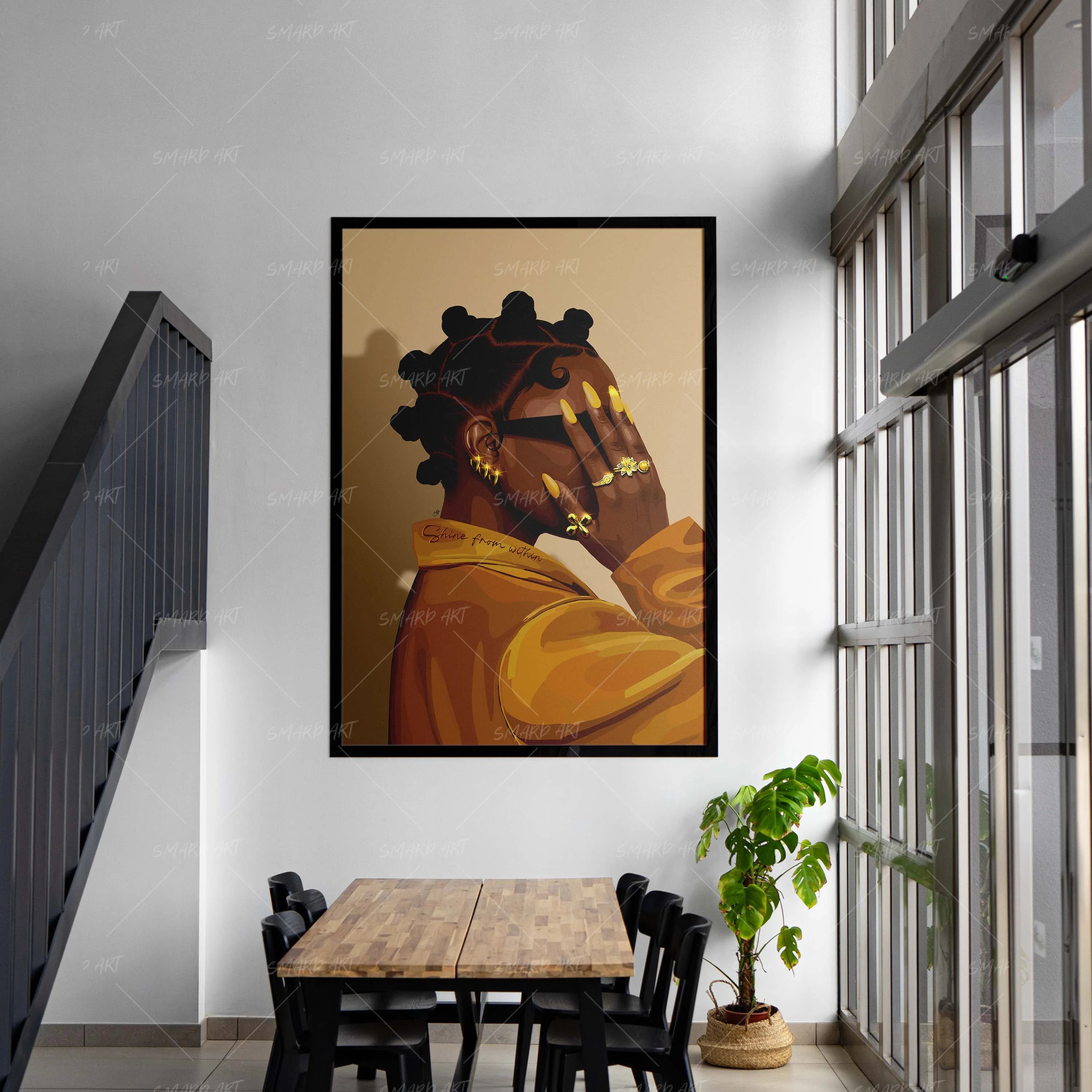 Shades Of Gold-wall art print featuring decorative artistic design suitable for living rooms, offices, and schools by SmardArt. Elevate your space with Black wall art that speaks to culture, identity, and creativity. At Smard, we celebrate artistry made with melanin, bringing powerful and inspiring designs to life.
