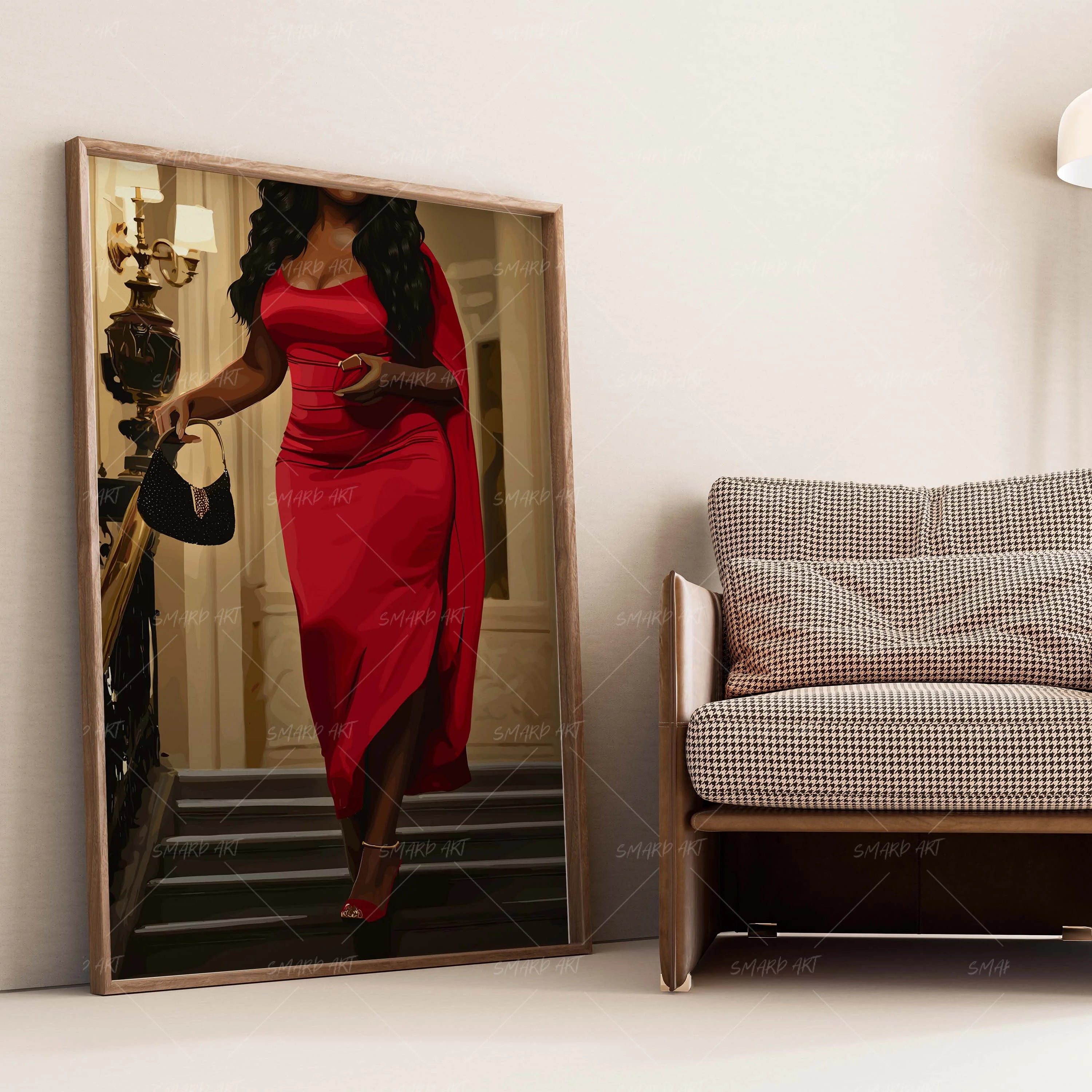 Power In Curves-wall art print featuring decorative artistic design suitable for living rooms, offices, and schools by SmardArt. Elevate your space with Black wall art that speaks to culture, identity, and creativity. At Smard, we celebrate artistry made with melanin, bringing powerful and inspiring designs to life.