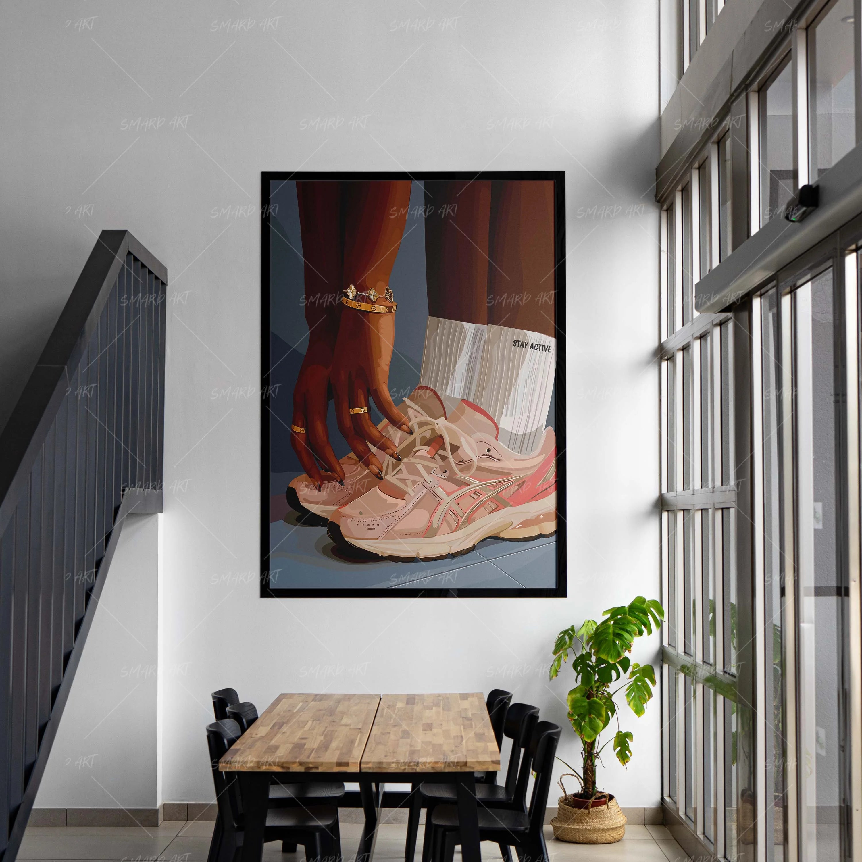 Stay Active-wall art print featuring decorative artistic design suitable for living rooms, offices, and schools by SmardArt. Elevate your space with Black wall art that speaks to culture, identity, and creativity. At Smard, we celebrate artistry made with melanin, bringing powerful and inspiring designs to life.