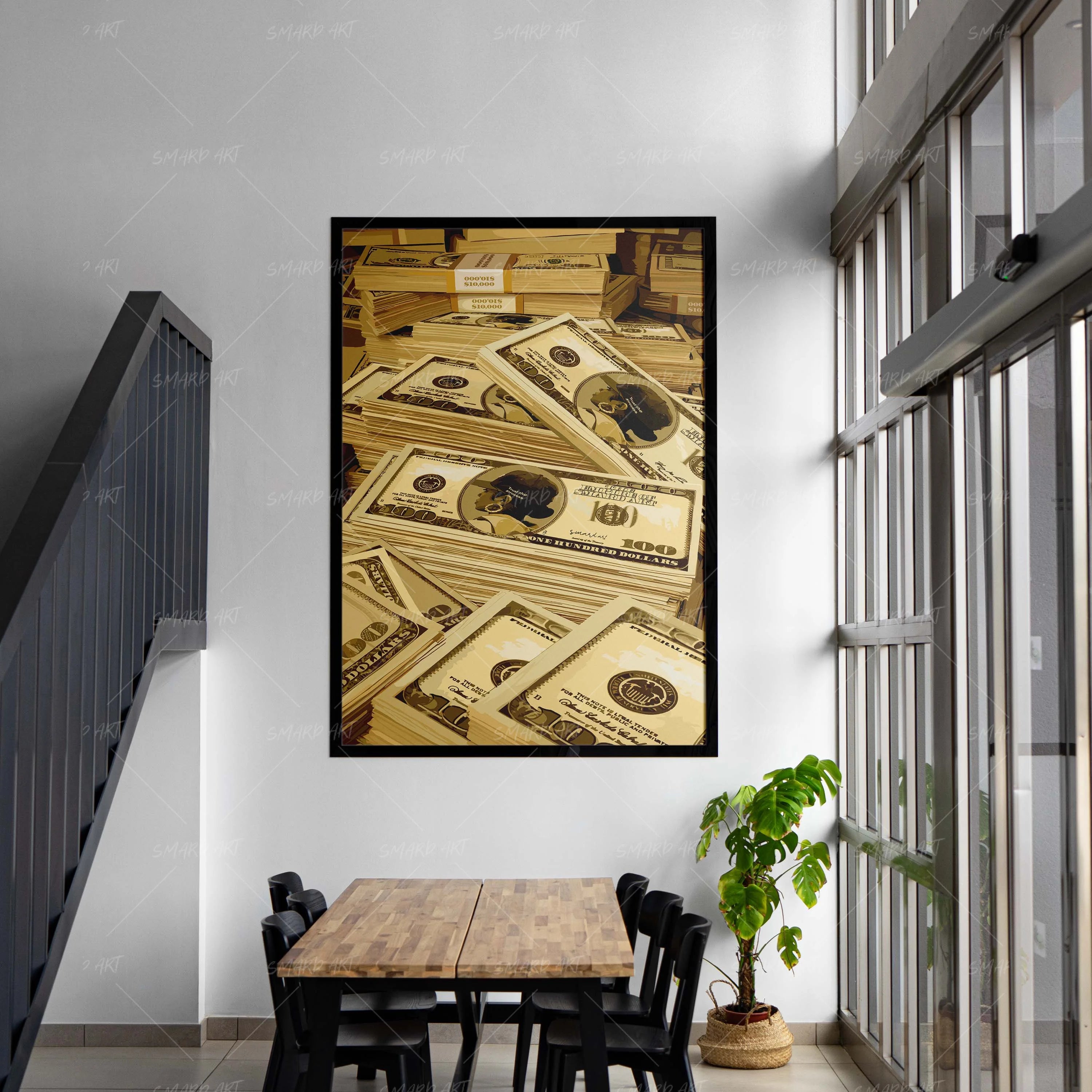 Smard Bills-wall art print featuring decorative artistic design suitable for living rooms, offices, and schools by SmardArt. Elevate your space with Black wall art that speaks to culture, identity, and creativity. At Smard, we celebrate artistry made with melanin, bringing powerful and inspiring designs to life.