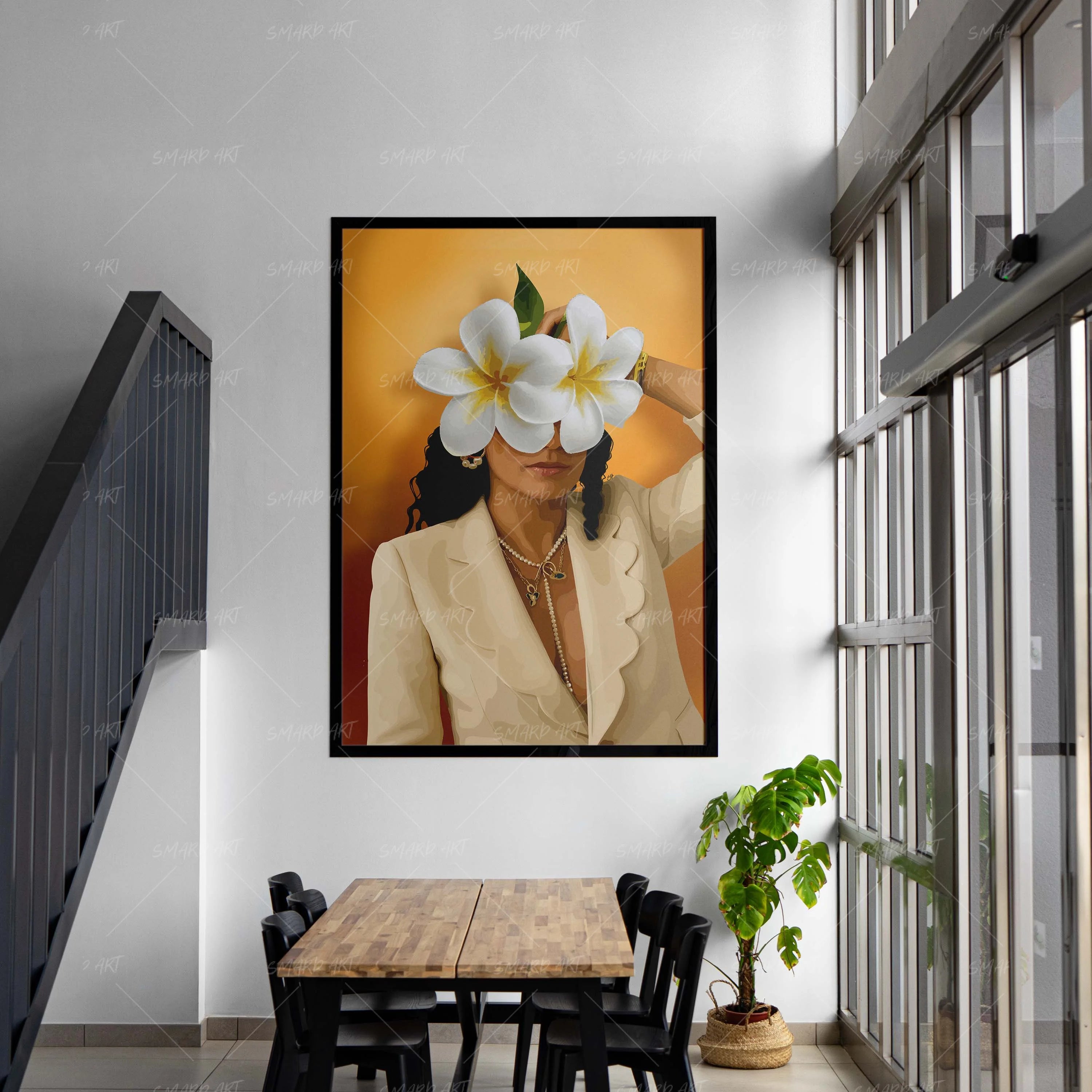 Who Is She-wall art print featuring decorative artistic design suitable for living rooms, offices, and schools by SmardArt. Elevate your space with Black wall art that speaks to culture, identity, and creativity. At Smard, we celebrate artistry made with melanin, bringing powerful and inspiring designs to life.