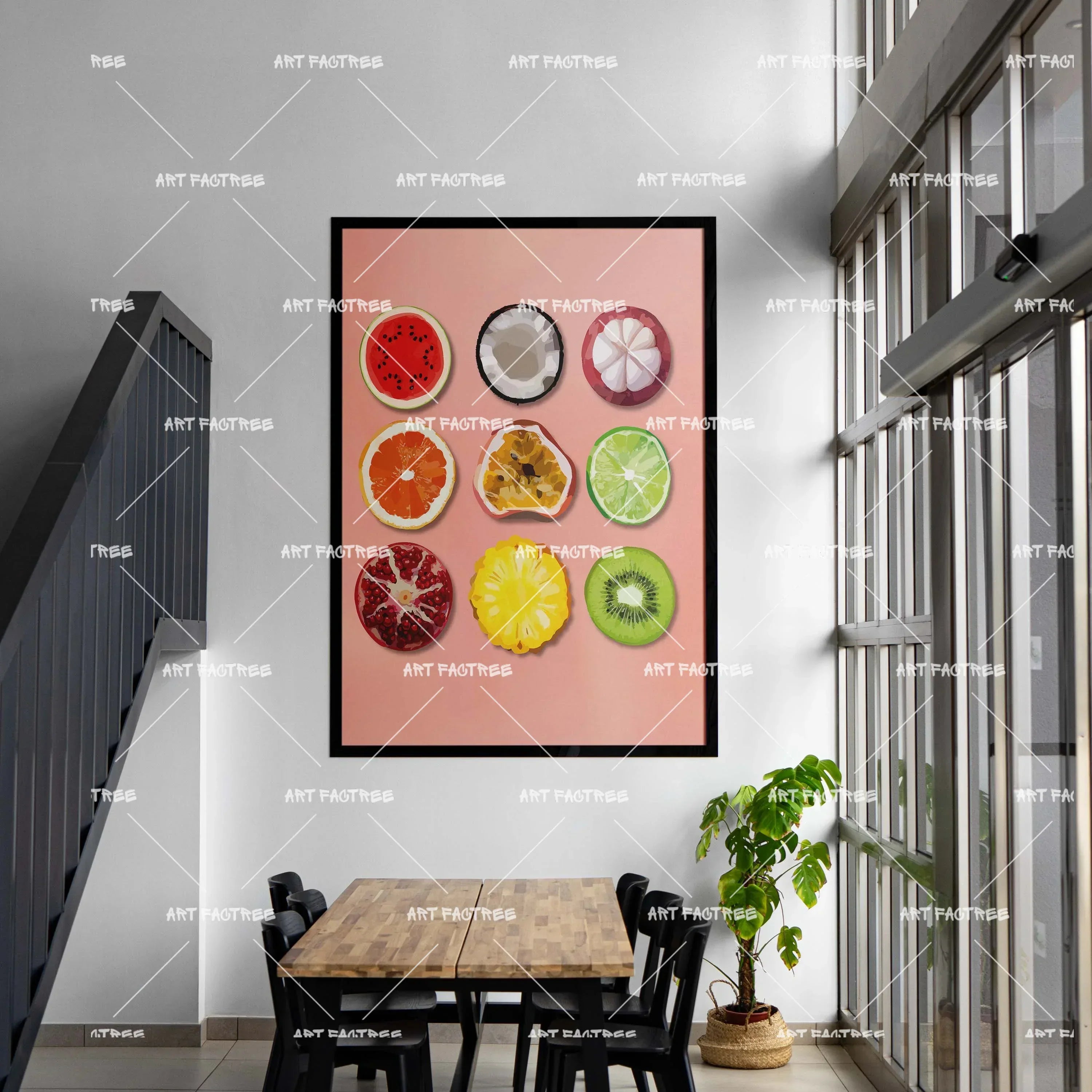 Fruit Slices (Smard X Anaya)-wall art print featuring decorative artistic design suitable for living rooms, offices, and schools by SmardArt. Elevate your space with Black wall art that speaks to culture, identity, and creativity. At Smard, we celebrate artistry made with melanin, bringing powerful and inspiring designs to life.