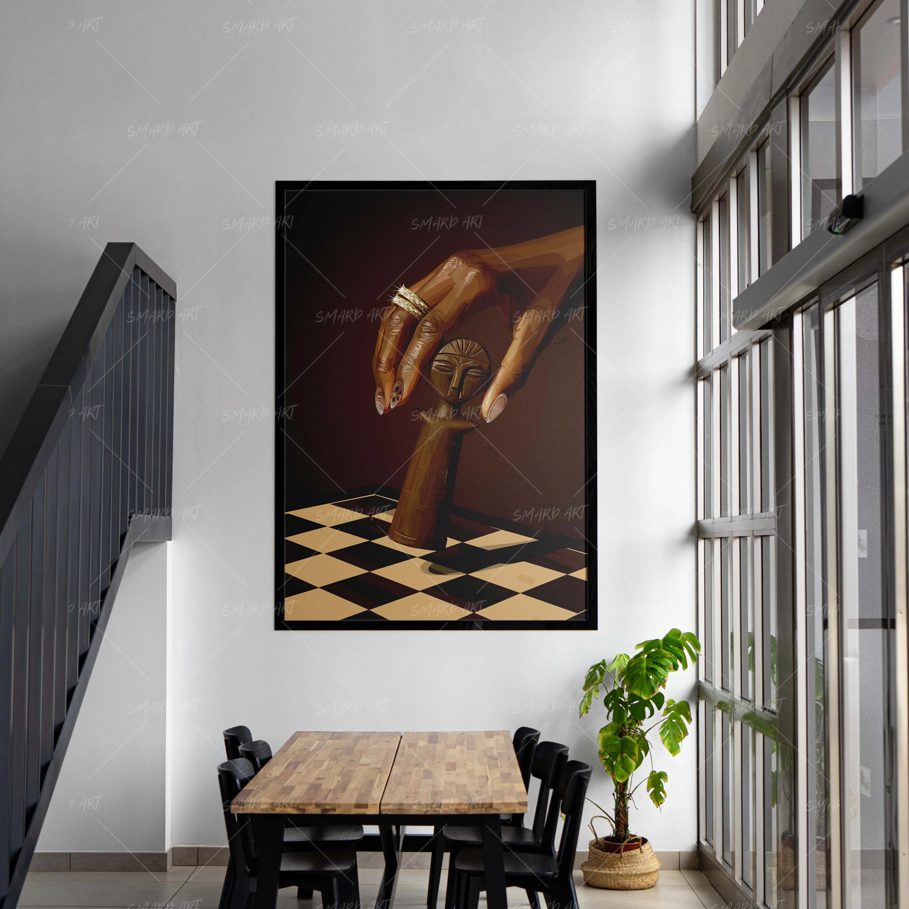 Strategic Roots-wall art print featuring decorative artistic design suitable for living rooms, offices, and schools by SmardArt. Elevate your space with Black wall art that speaks to culture, identity, and creativity. At Smard, we celebrate artistry made with melanin, bringing powerful and inspiring designs to life.