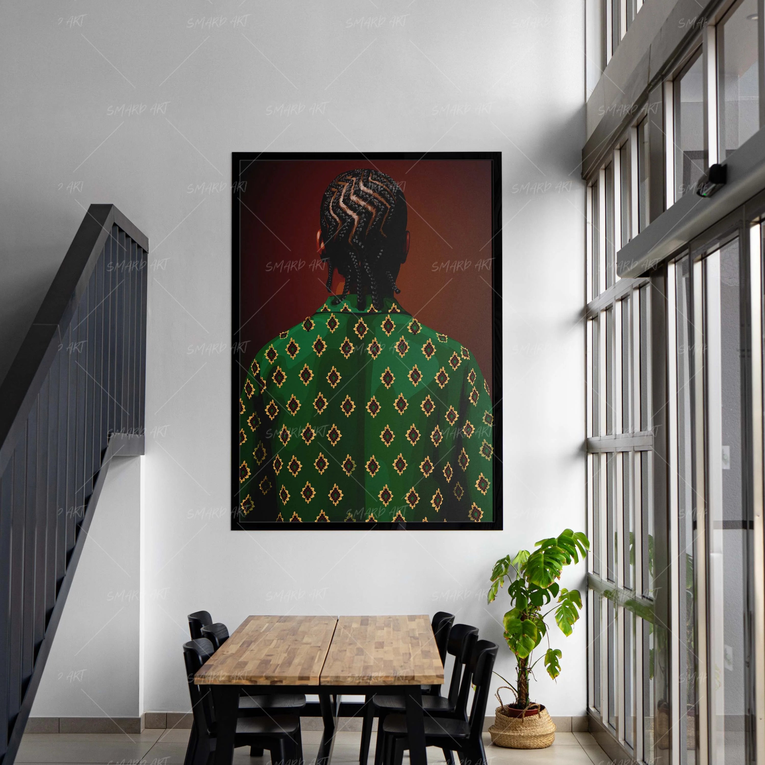 The Pattern-wall art print featuring decorative artistic design suitable for living rooms, offices, and schools by SmardArt. Elevate your space with Black wall art that speaks to culture, identity, and creativity. At Smard, we celebrate artistry made with melanin, bringing powerful and inspiring designs to life.