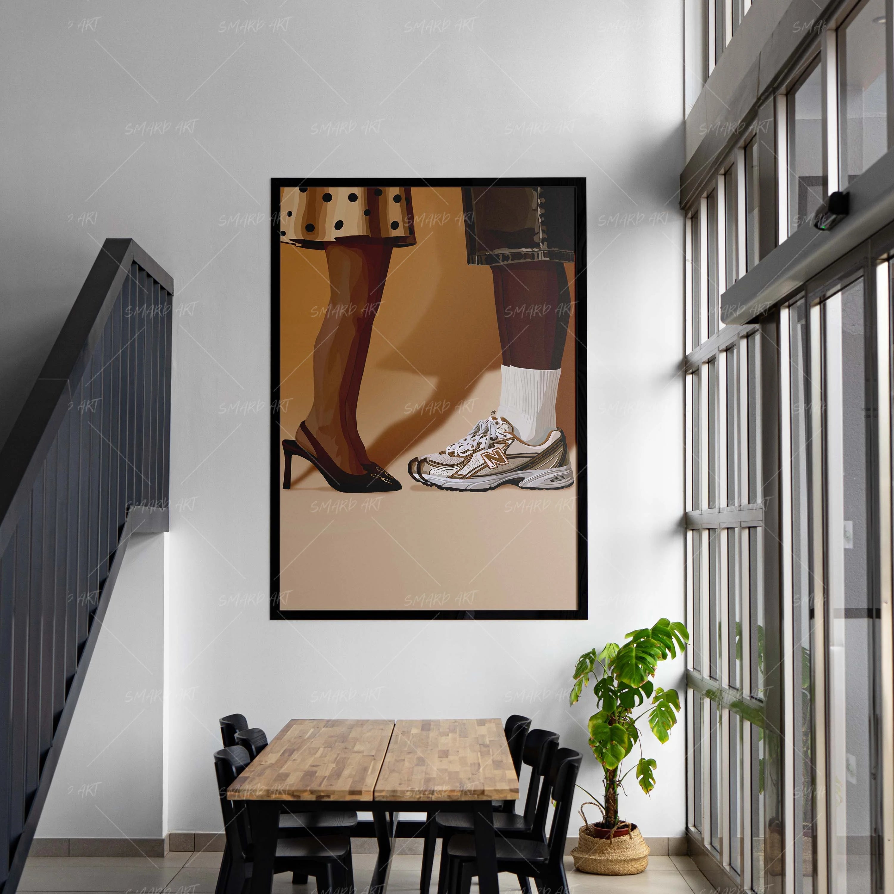 Two Steps Story-wall art print featuring decorative artistic design suitable for living rooms, offices, and schools by SmardArt. Elevate your space with Black wall art that speaks to culture, identity, and creativity. At Smard, we celebrate artistry made with melanin, bringing powerful and inspiring designs to life.