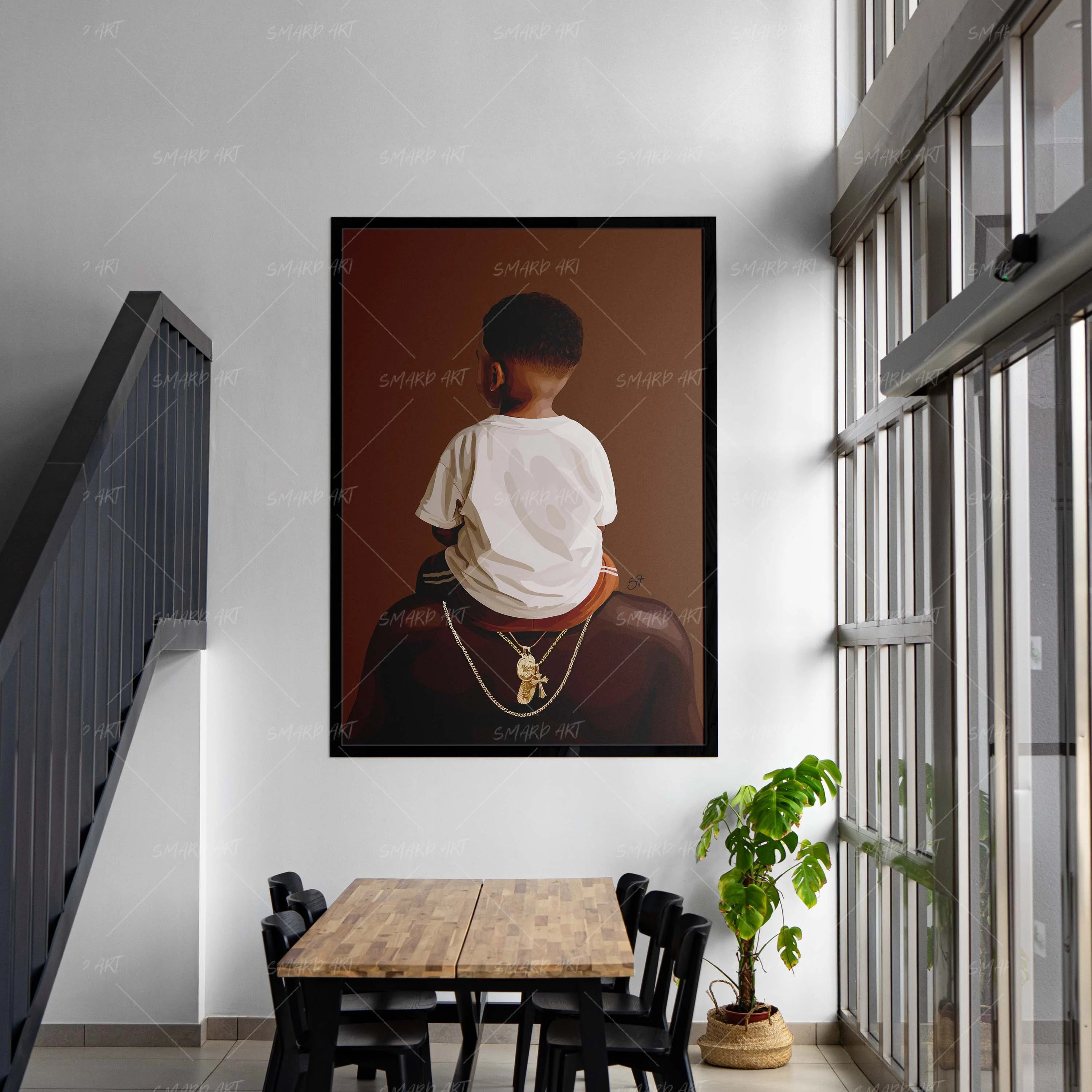 Safe Above-wall art print featuring decorative artistic design suitable for living rooms, offices, and schools by SmardArt. Elevate your space with Black wall art that speaks to culture, identity, and creativity. At Smard, we celebrate artistry made with melanin, bringing powerful and inspiring designs to life.