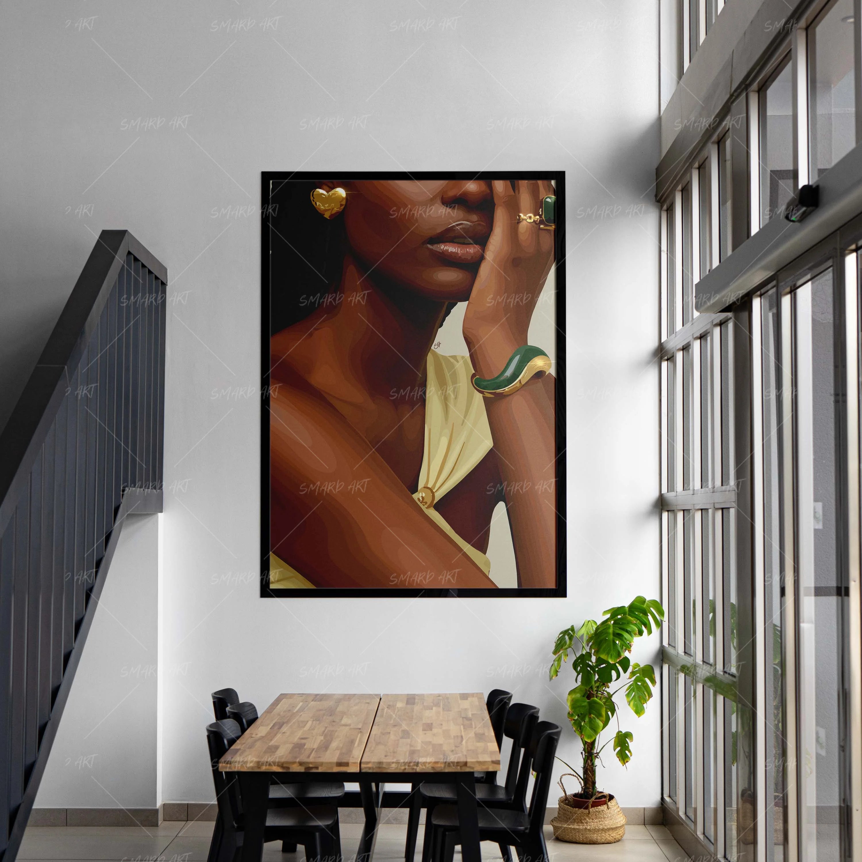 The Final Touch-wall art print featuring decorative artistic design suitable for living rooms, offices, and schools by SmardArt. Elevate your space with Black wall art that speaks to culture, identity, and creativity. At Smard, we celebrate artistry made with melanin, bringing powerful and inspiring designs to life.