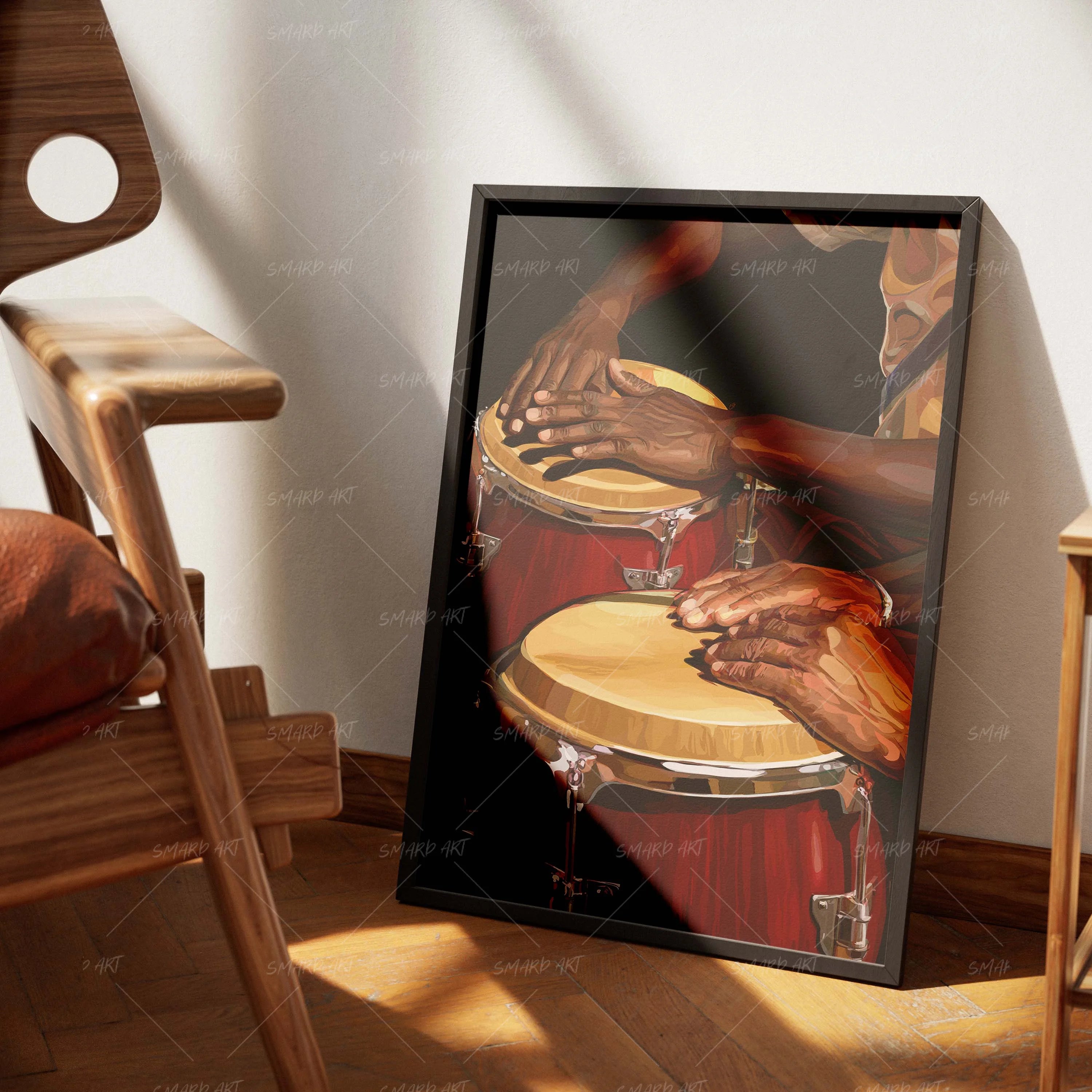 Hands Of Rythm-wall art print featuring decorative artistic design suitable for living rooms, offices, and schools by SmardArt. Elevate your space with Black wall art that speaks to culture, identity, and creativity. At Smard, we celebrate artistry made with melanin, bringing powerful and inspiring designs to life.