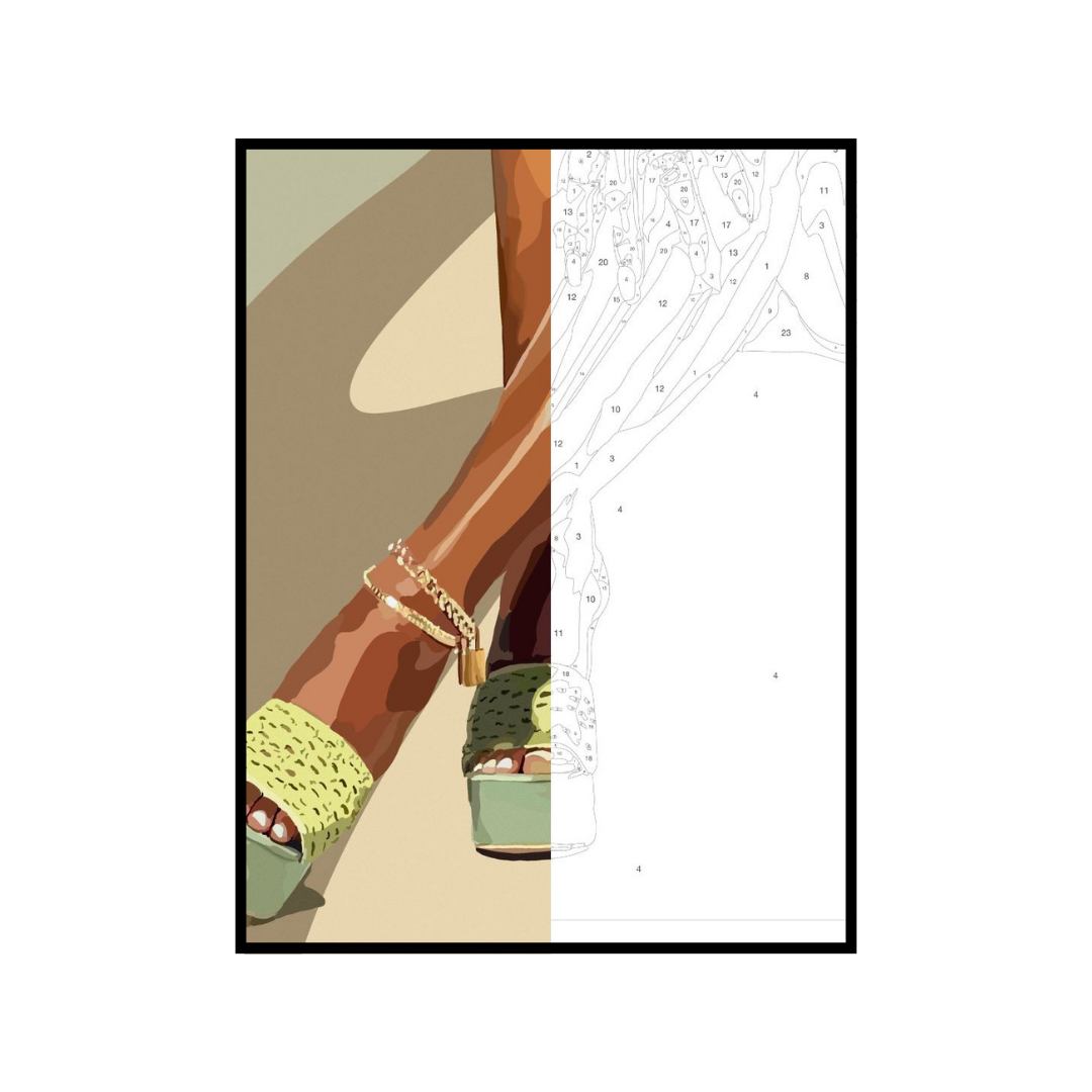 Specialty Kit : Legs and Green Touch-wall art print featuring decorative artistic design suitable for living rooms, offices, and schools by SmardArt. Elevate your space with Black wall art that speaks to culture, identity, and creativity. At Smard, we celebrate artistry made with melanin, bringing powerful and inspiring designs to life.