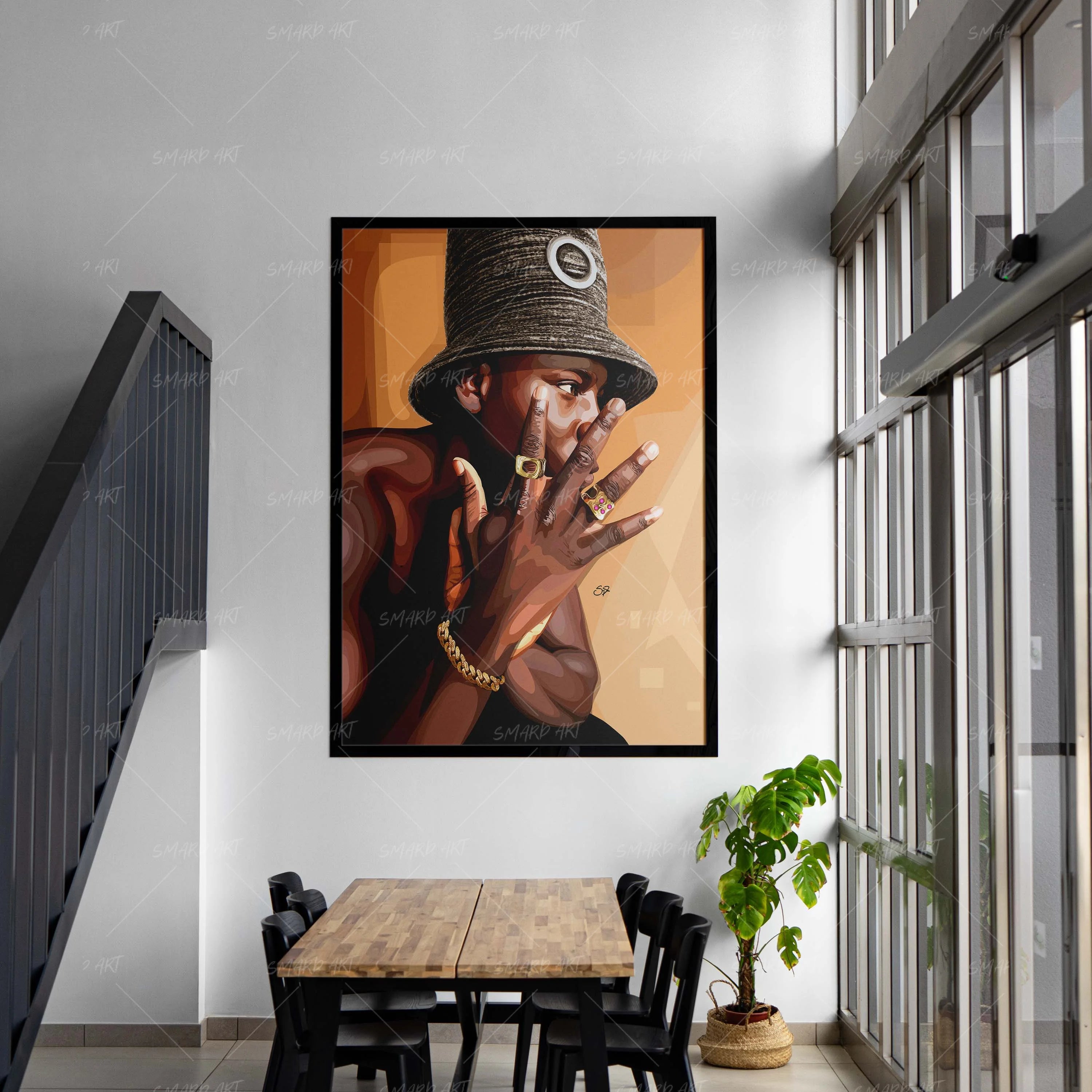 Tribal Touch-wall art print featuring decorative artistic design suitable for living rooms, offices, and schools by SmardArt. Elevate your space with Black wall art that speaks to culture, identity, and creativity. At Smard, we celebrate artistry made with melanin, bringing powerful and inspiring designs to life.