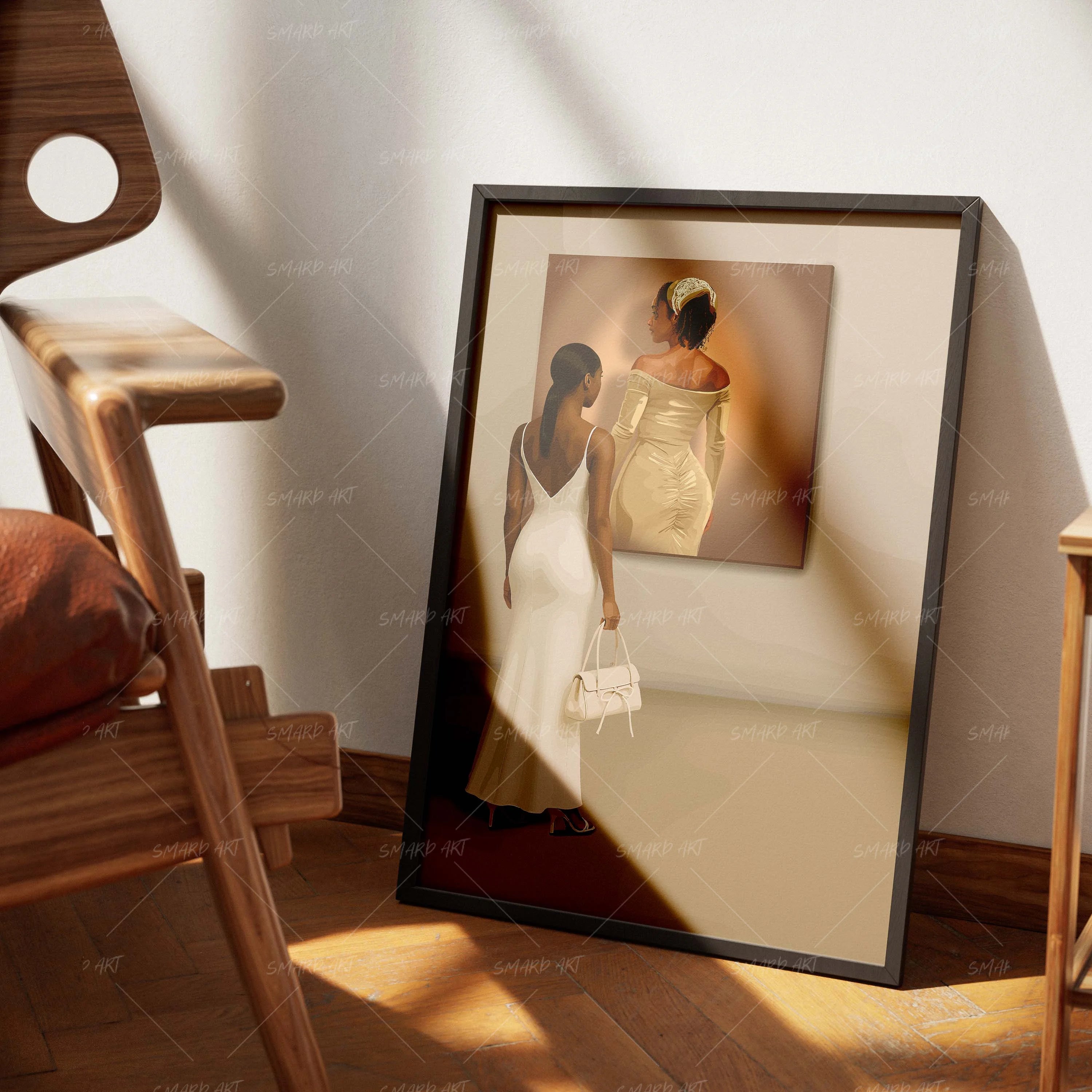 Au Muse-wall art print featuring decorative artistic design suitable for living rooms, offices, and schools by SmardArt. Elevate your space with Black wall art that speaks to culture, identity, and creativity. At Smard, we celebrate artistry made with melanin, bringing powerful and inspiring designs to life.